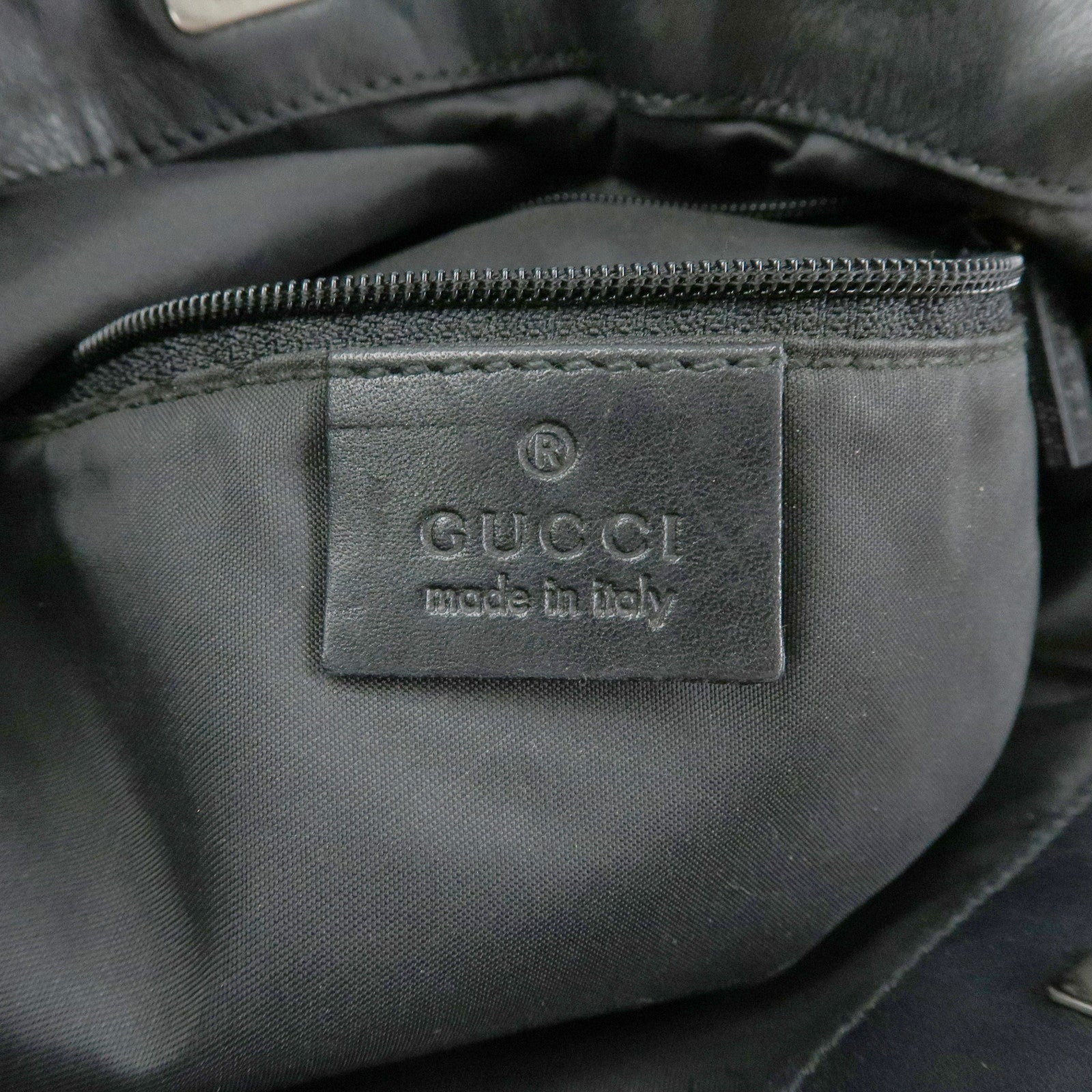GUCCI Bamboo GG Canvas Leather Shoulder Bag Black 001・4095・001553