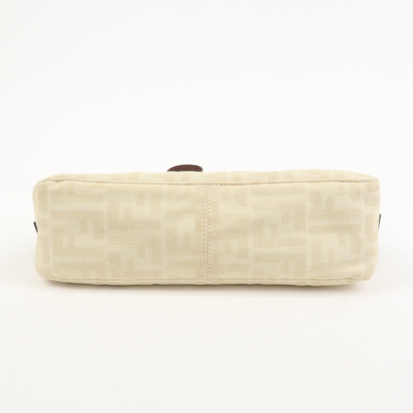 FENDI Zucca Canvas Leather Shoulder Bag Ivory Brown 26566