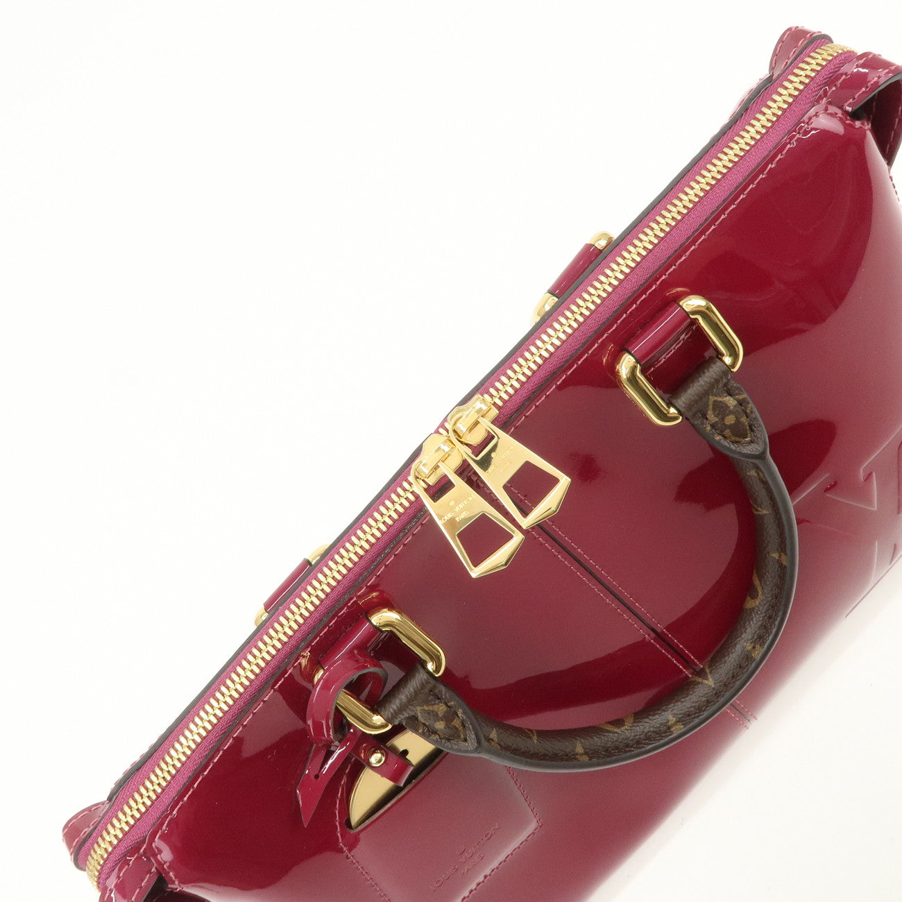 Louis Vuitton Vernis Monogram Tote Miroir 2Way Bag Magenta M54640