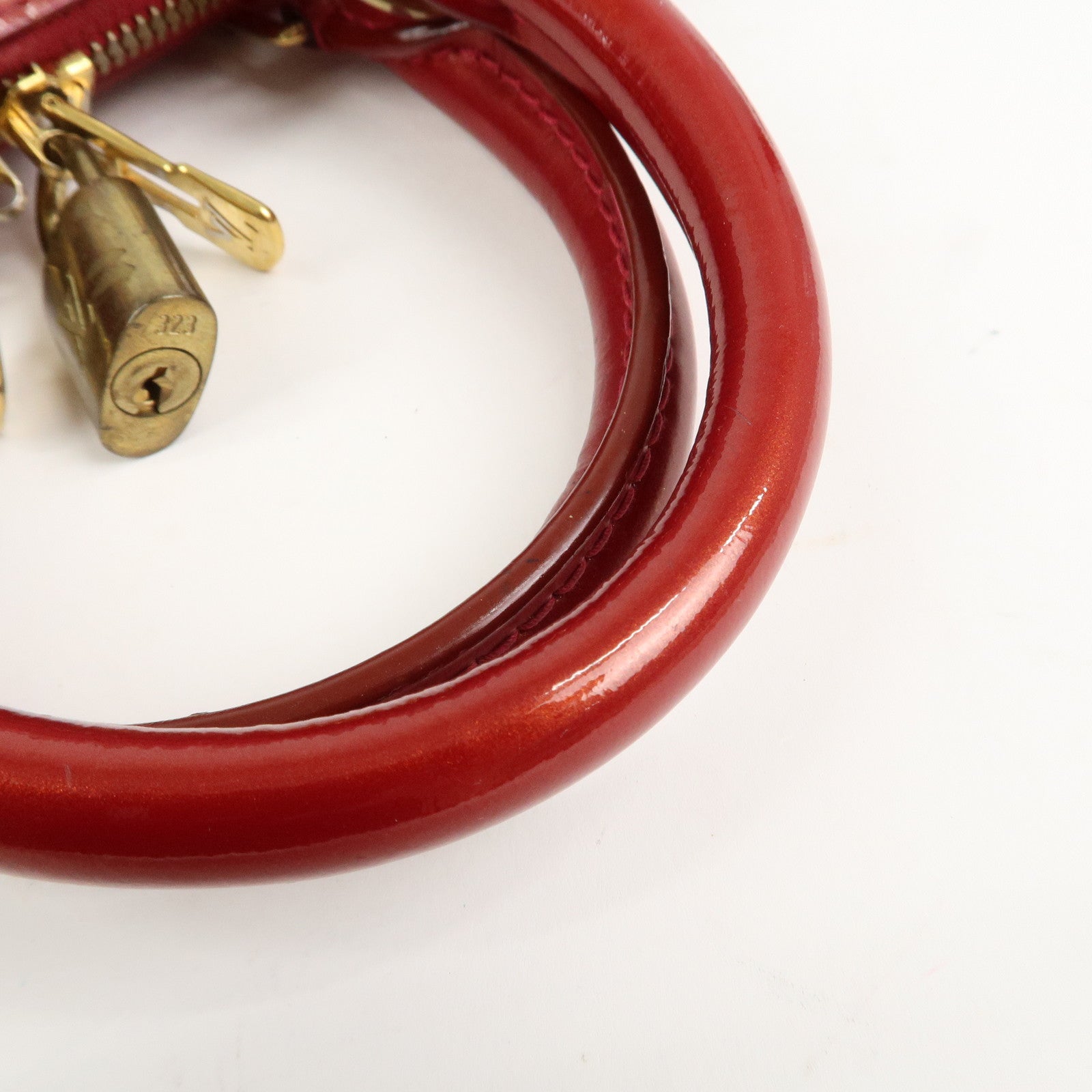 Louis Vuitton Monogram Vernis Alma BB 2Way Bag Red M91606