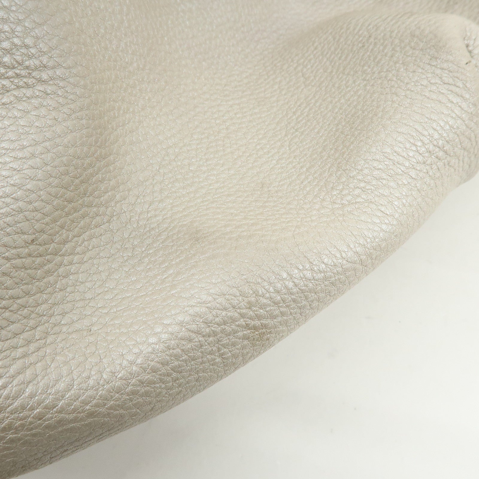 CELINE Bittersweet Leather Shoulder Bag Hand Bag Pearl White