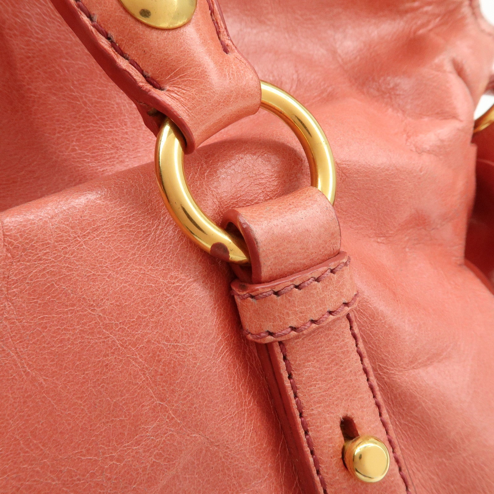 MIU MIU Leather Ribbon 2Way Shoulder Bag Hand Bag Pink RT0365