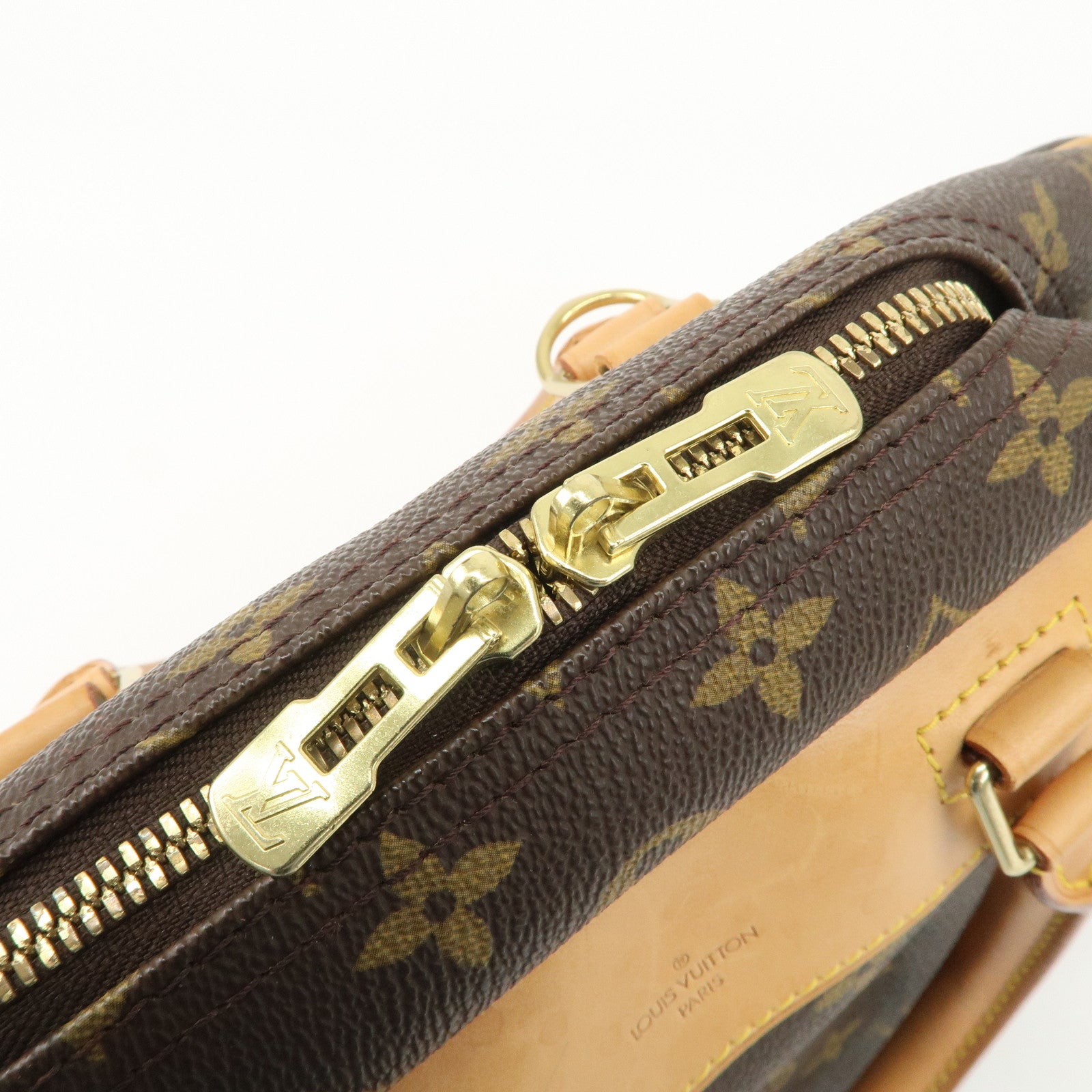 Louis Vuitton Monogram Deauville Hand Bag Brown M47270 Used
