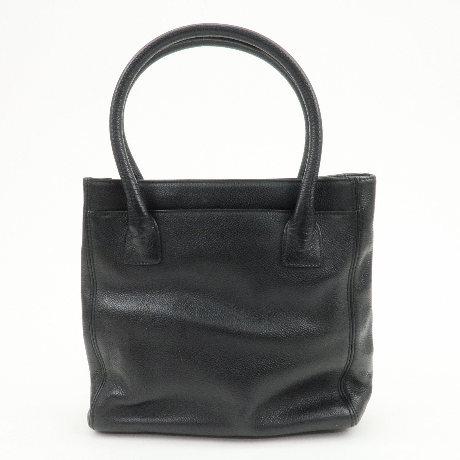 CHANEL 2.55 Caviarskin Executive Tote Bag Hand Bag Black
