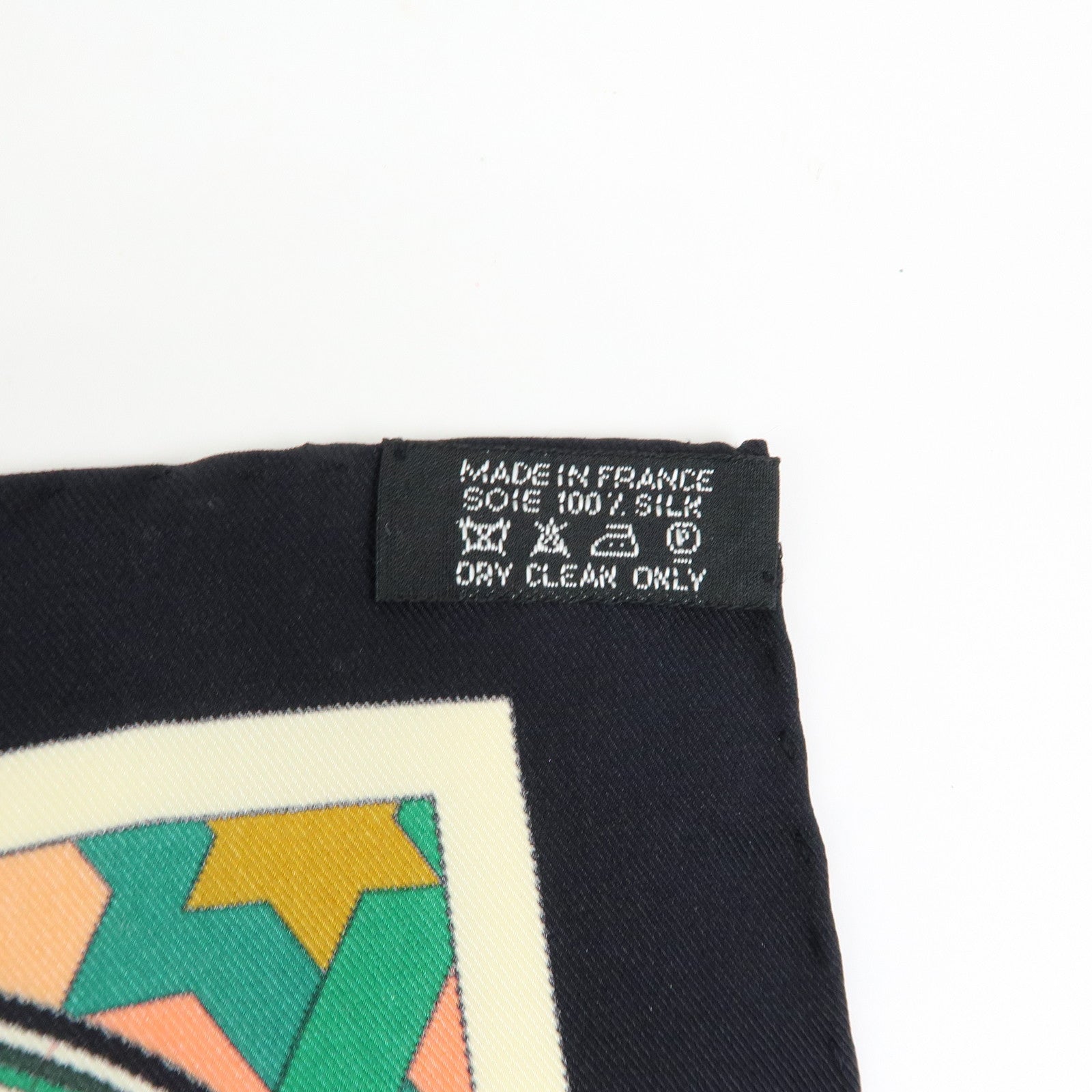 HERMES Carre 70 Silk 100% Scarf ROSE DE COMPAS Black Green