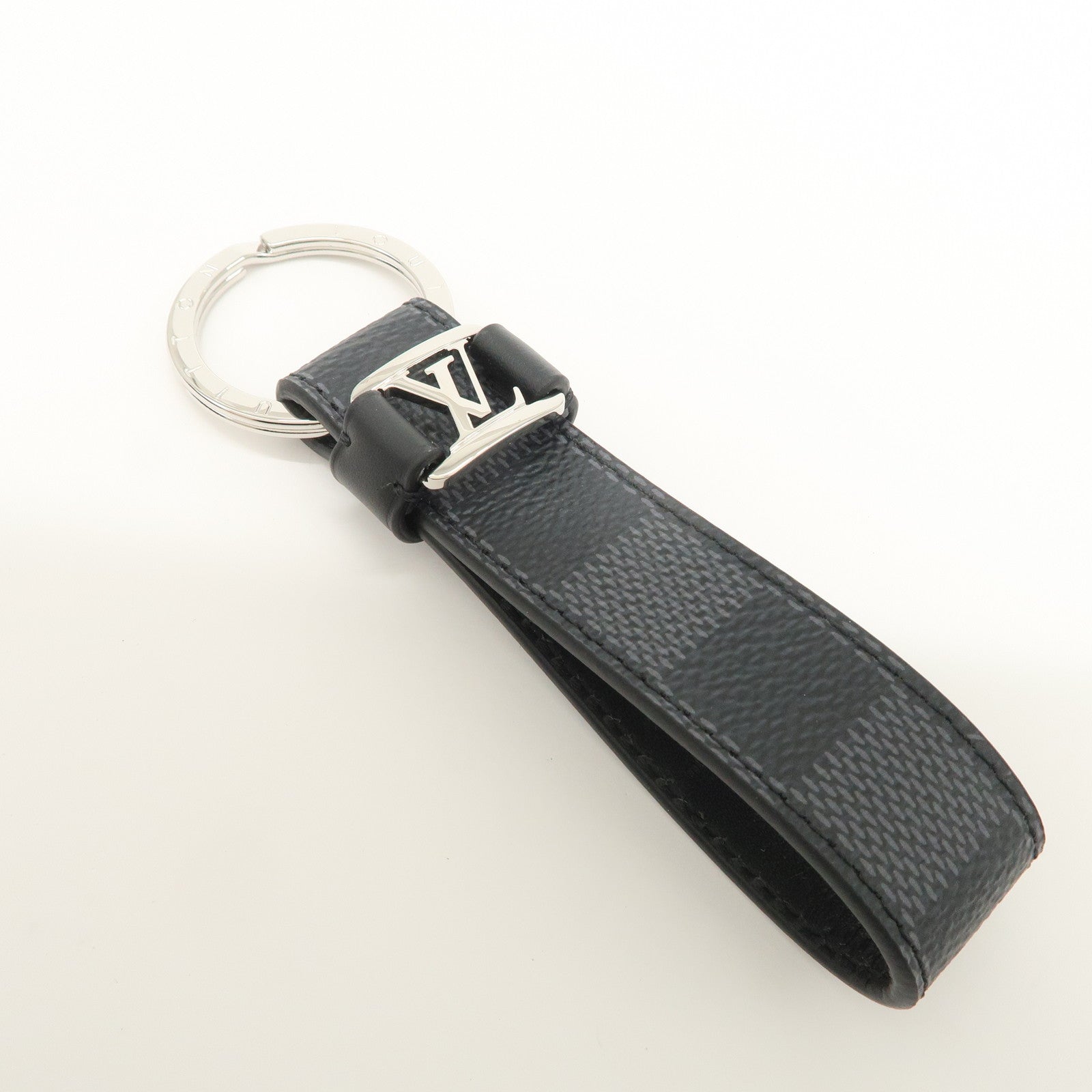Louis Vuitton Damier Graphite Dragonne Key Chain Charm Grey M62706