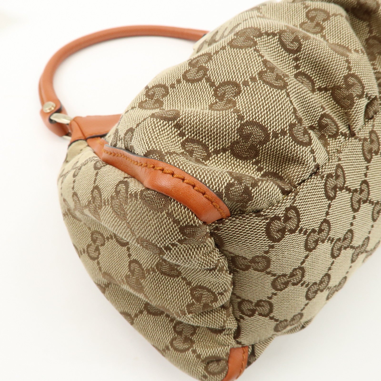 GUCCI Abbey GG Canvas Leather Shoulder Bag Hand Bag Beige 190525