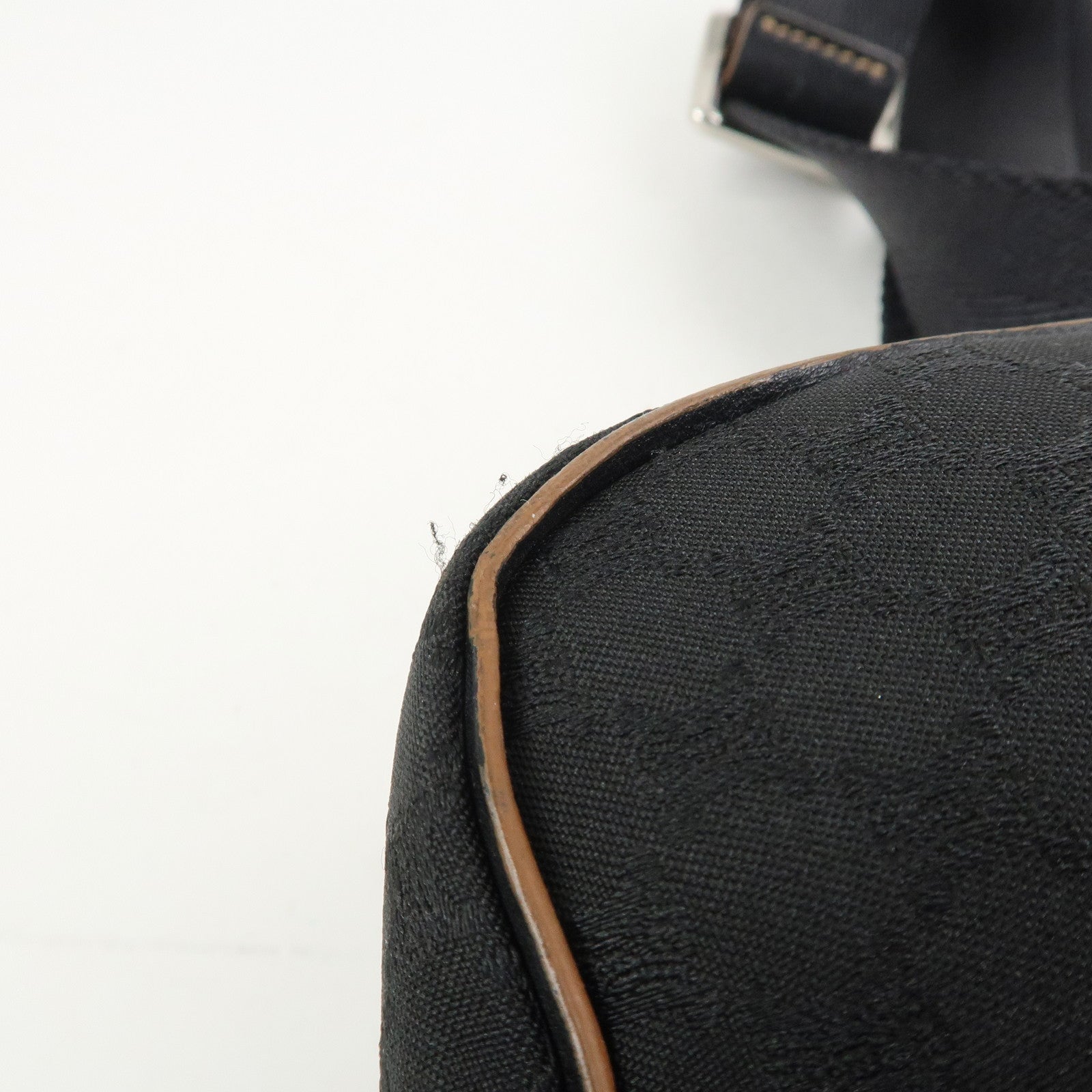 CELINE Macadam Canvas Leather Shoulder Bag Crossbody Bag Black