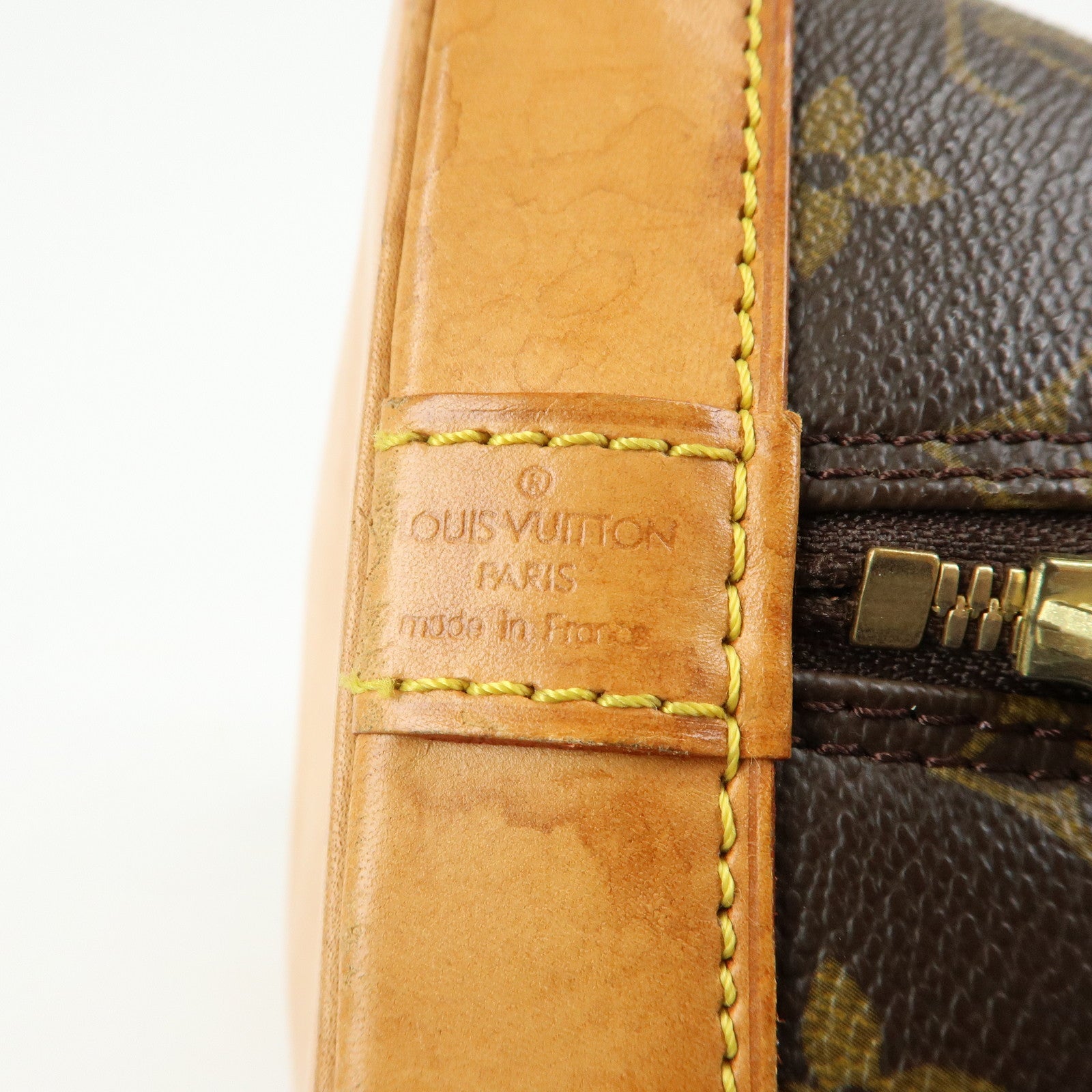 Louis Vuitton Monogram Canvas Leather Alma PM Hand Bag Brown M51130