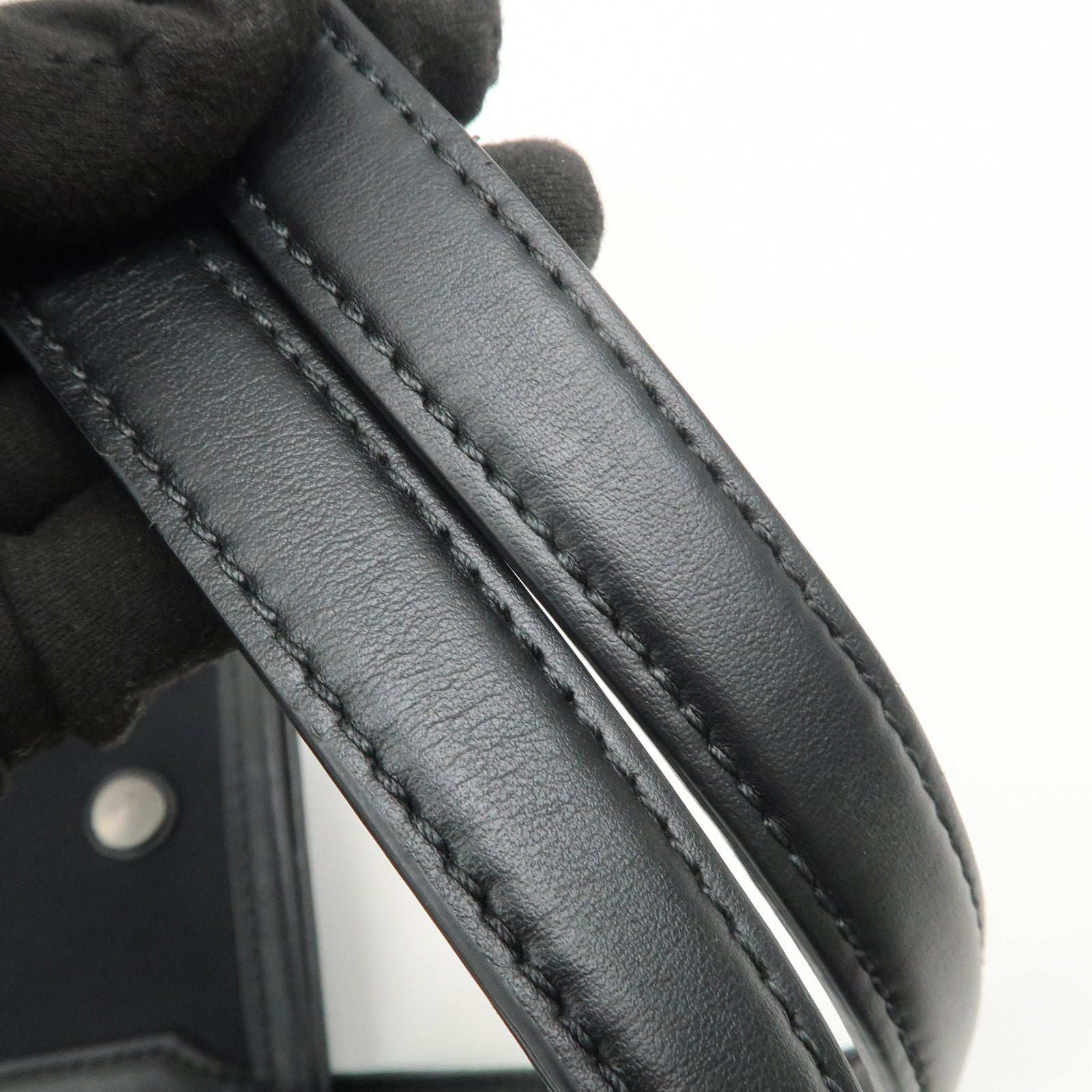 Ferragamo Canvas Leather Tote Bag Shoulder Bag Black