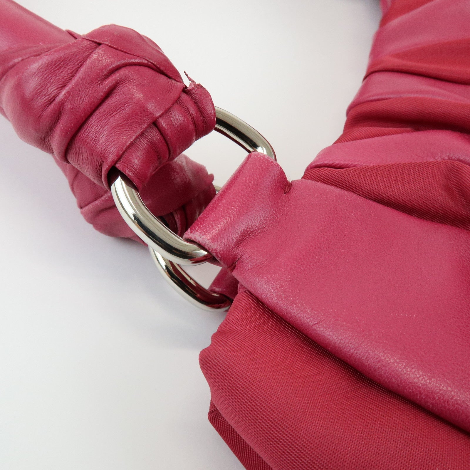PRADA Nappa Leather Nylon Hand Bag Shoulder Bag Pink BR3994