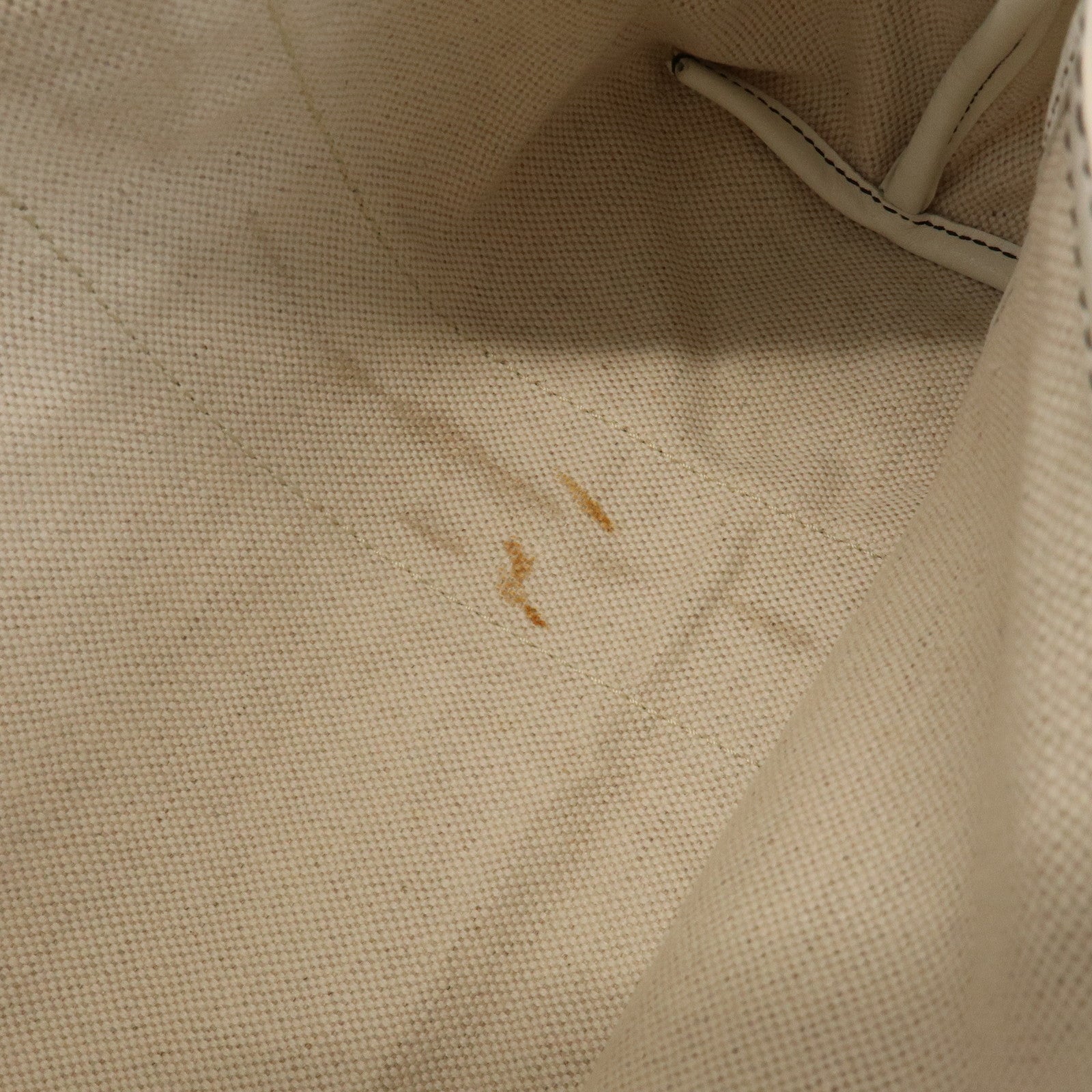 CELINE C Macadam PVC Nylon Leather Tote Bag Hand Bag Brown Beige