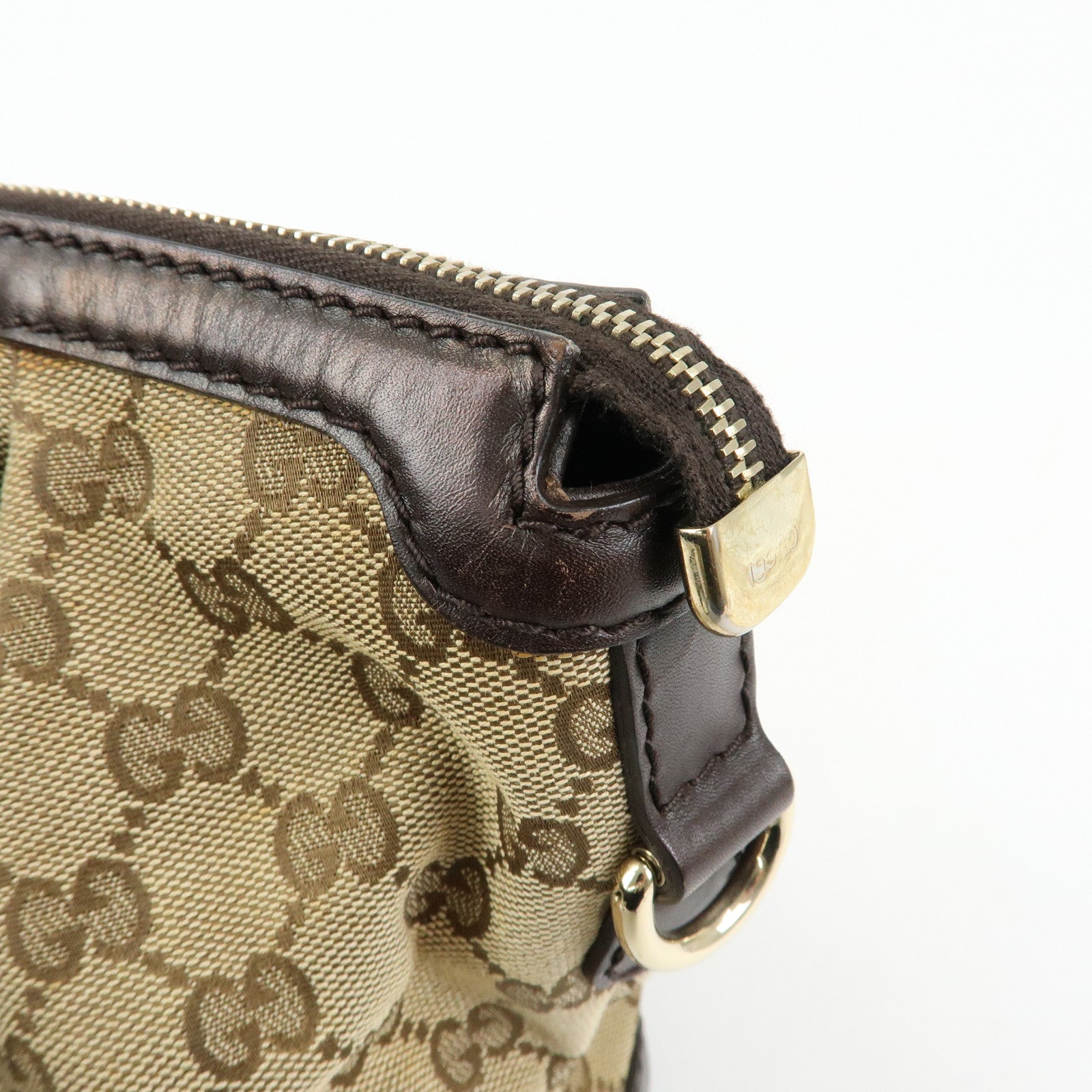 GUCCI Sukey Interlocking G GG Canvas Leather 2Way Bag Brown 247902