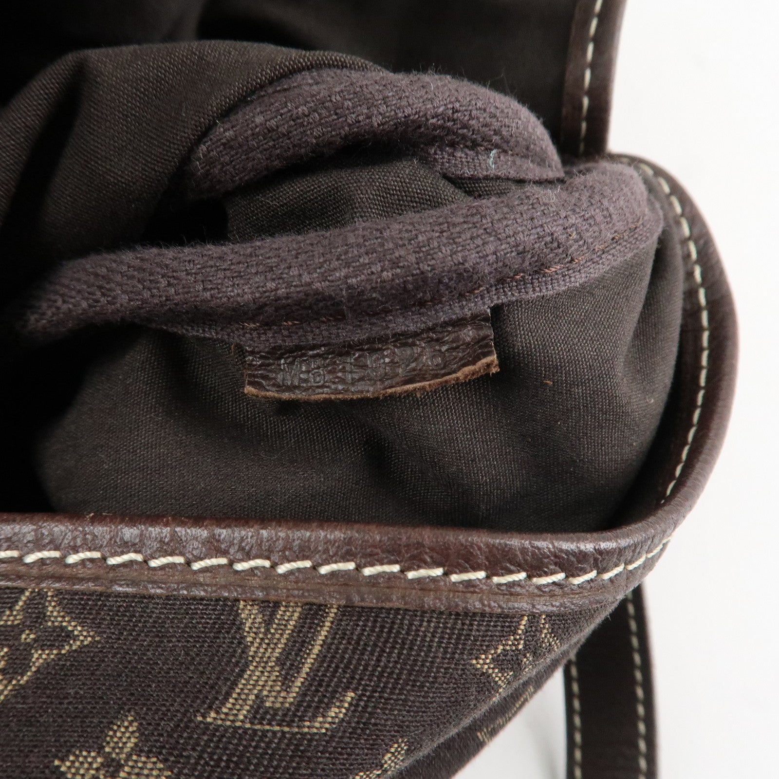 Louis Vuitton Monogram Mini Lin Saumur 30 Ebene Brown M95227 Used