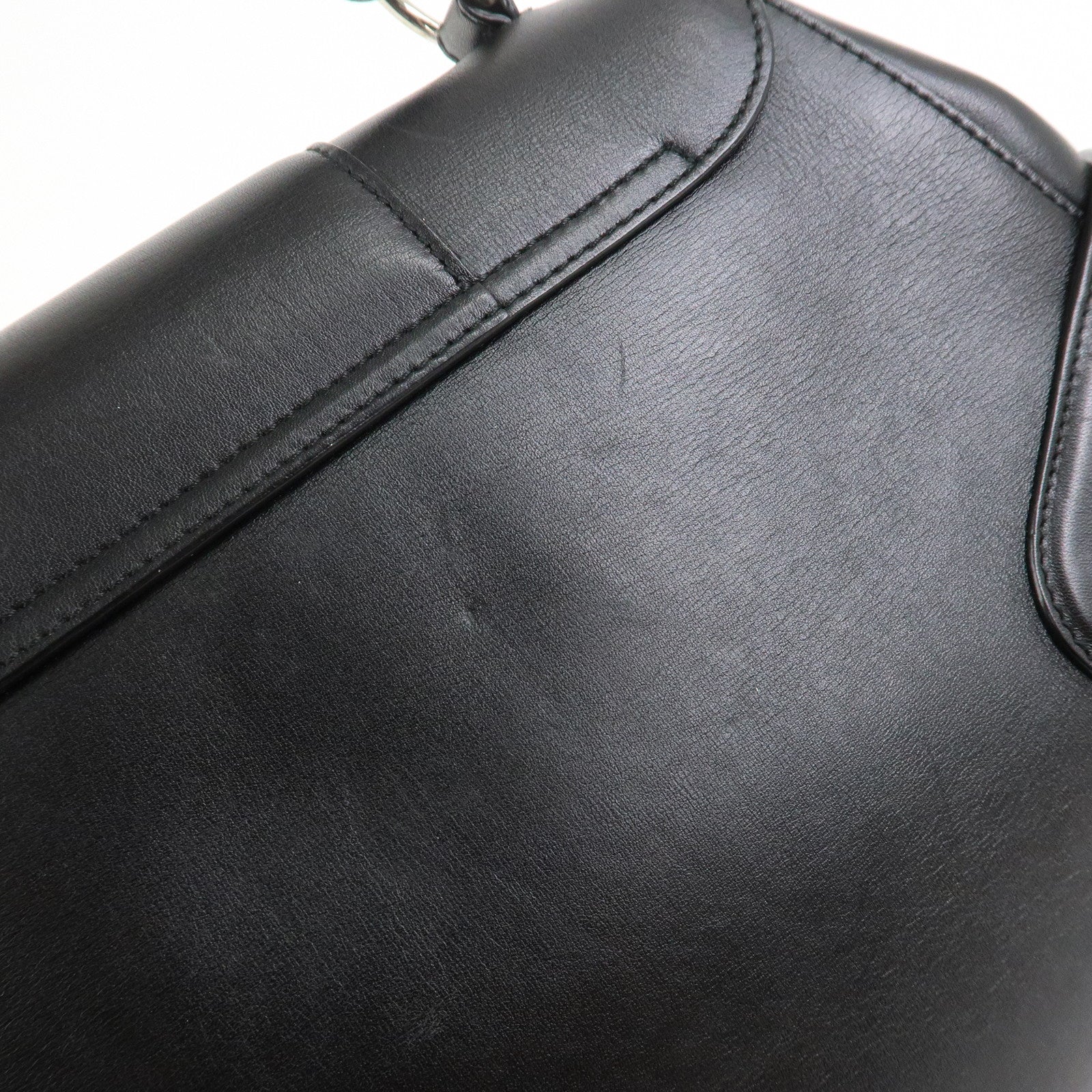 Ferragamo Gancini Leather Shoulder Bag Hand Bag Black AQ-21 4935