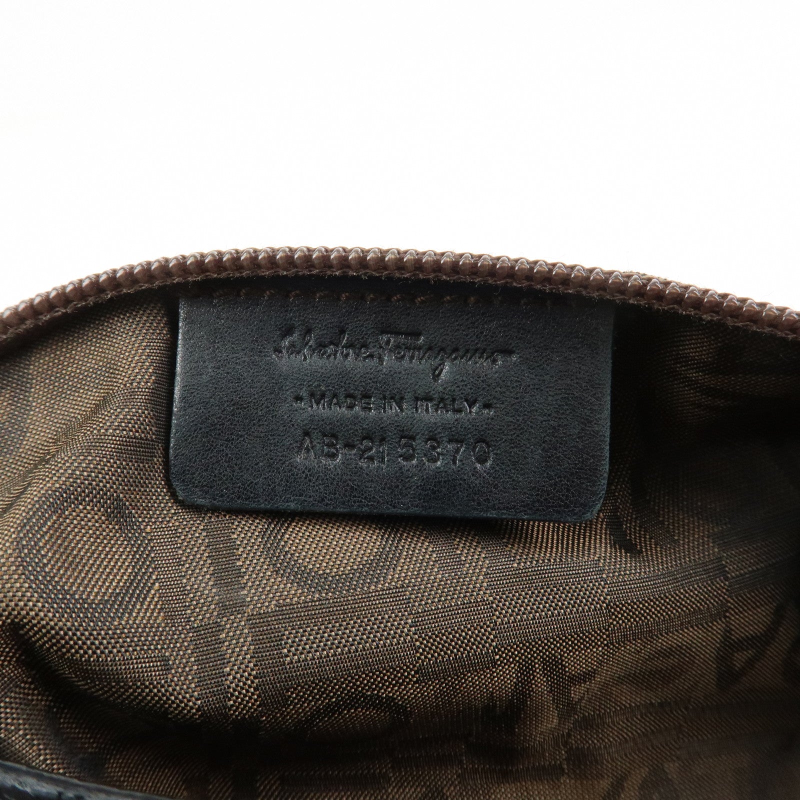 Ferragamo Gancini Patent Leather Hand Bag Shoulder Bag Black