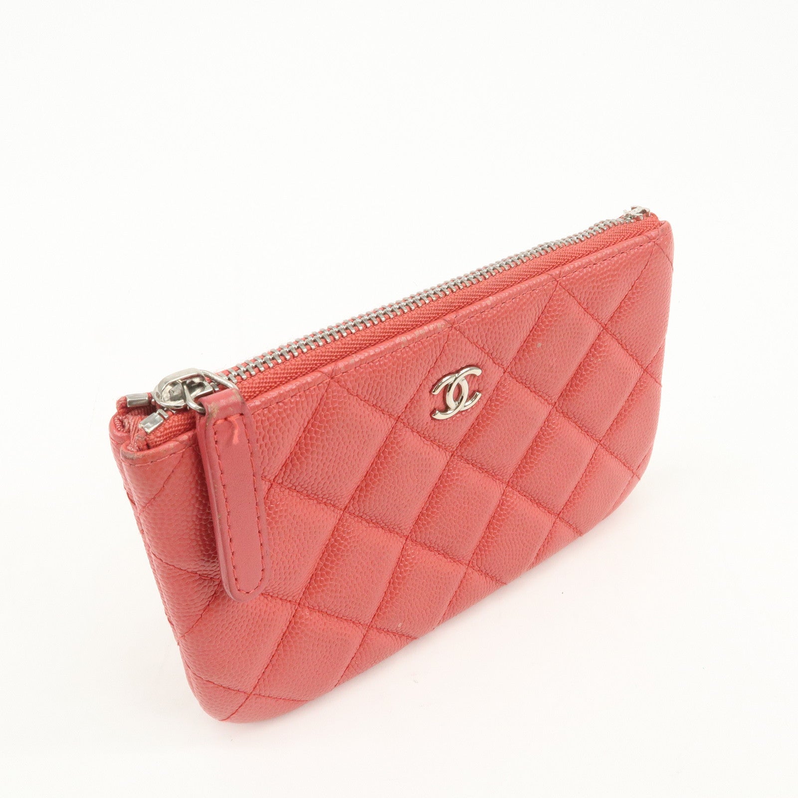 CHANEL Matelasse Caviarskin Classic Mini Pouch Pink A82365