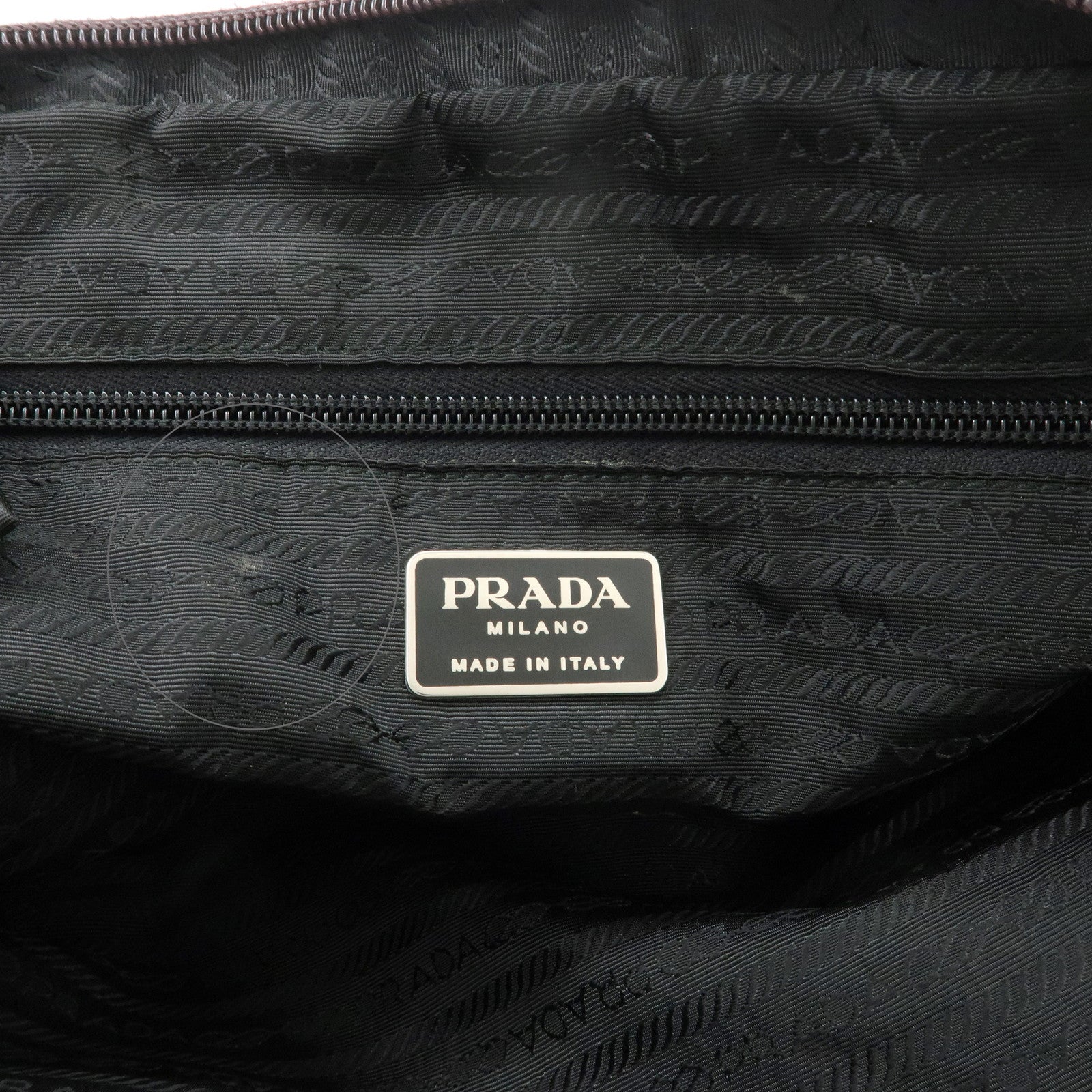 PRADA Triangle Logo Leather Nylon Hand Bag Purple B8495