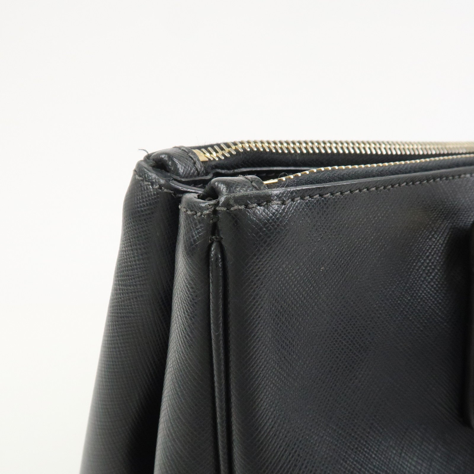 PRADA Galleria Triangle Logo Saffiano Leather 2Way Bag Black BN2274