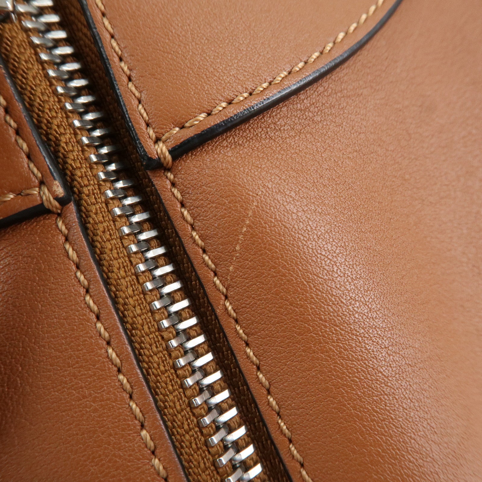 LOEWE Anagram Leather Hammock Small Shoulder Bag Tan Brown Used