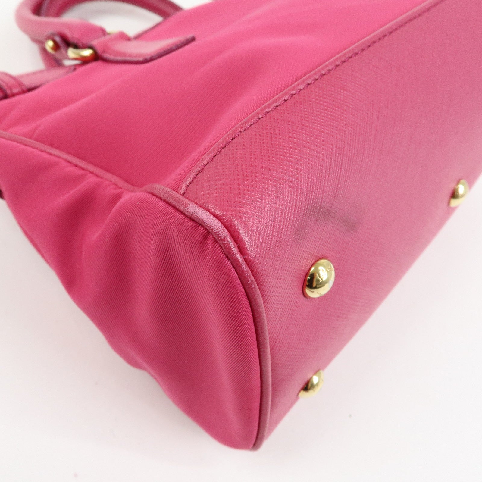 Ferragamo Gancini Nylon Leather 2Way Bag Hand Bag Pink