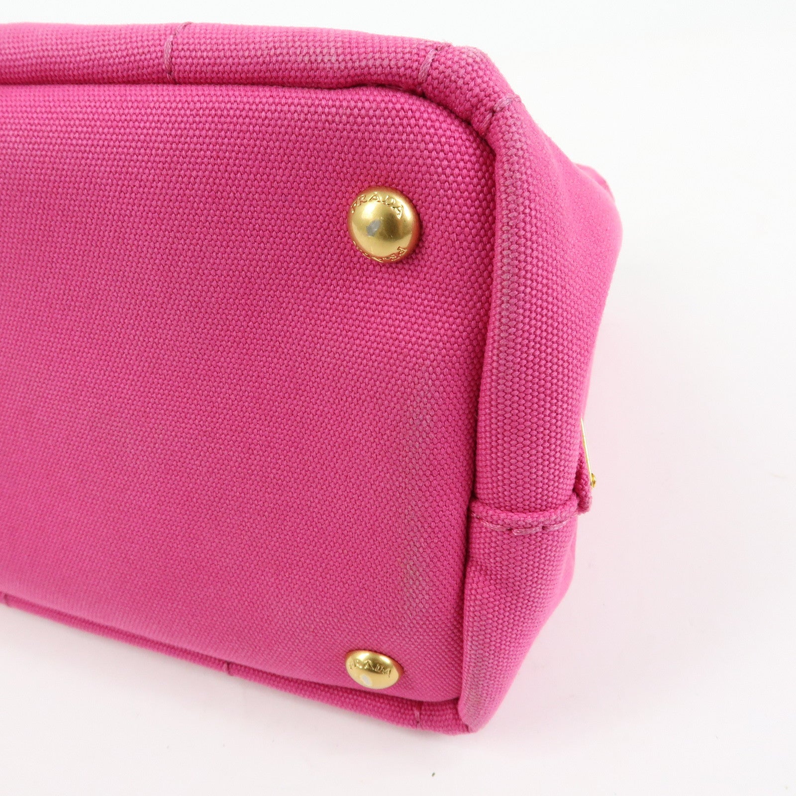 PRADA Triangle Logo Canapa Mini 2Way Bag Hand Bag Pink B2439G