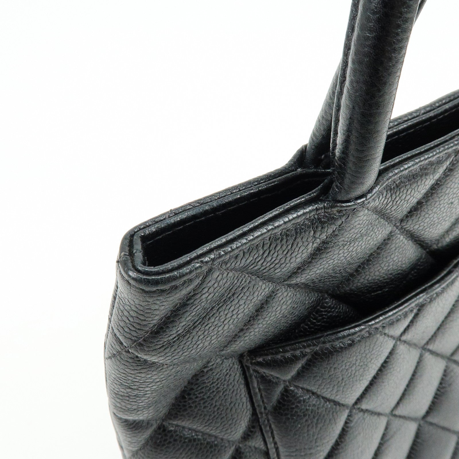 CHANEL Matelasse COCO Mark Medallion Tote Bag Hand Bag Black A01804