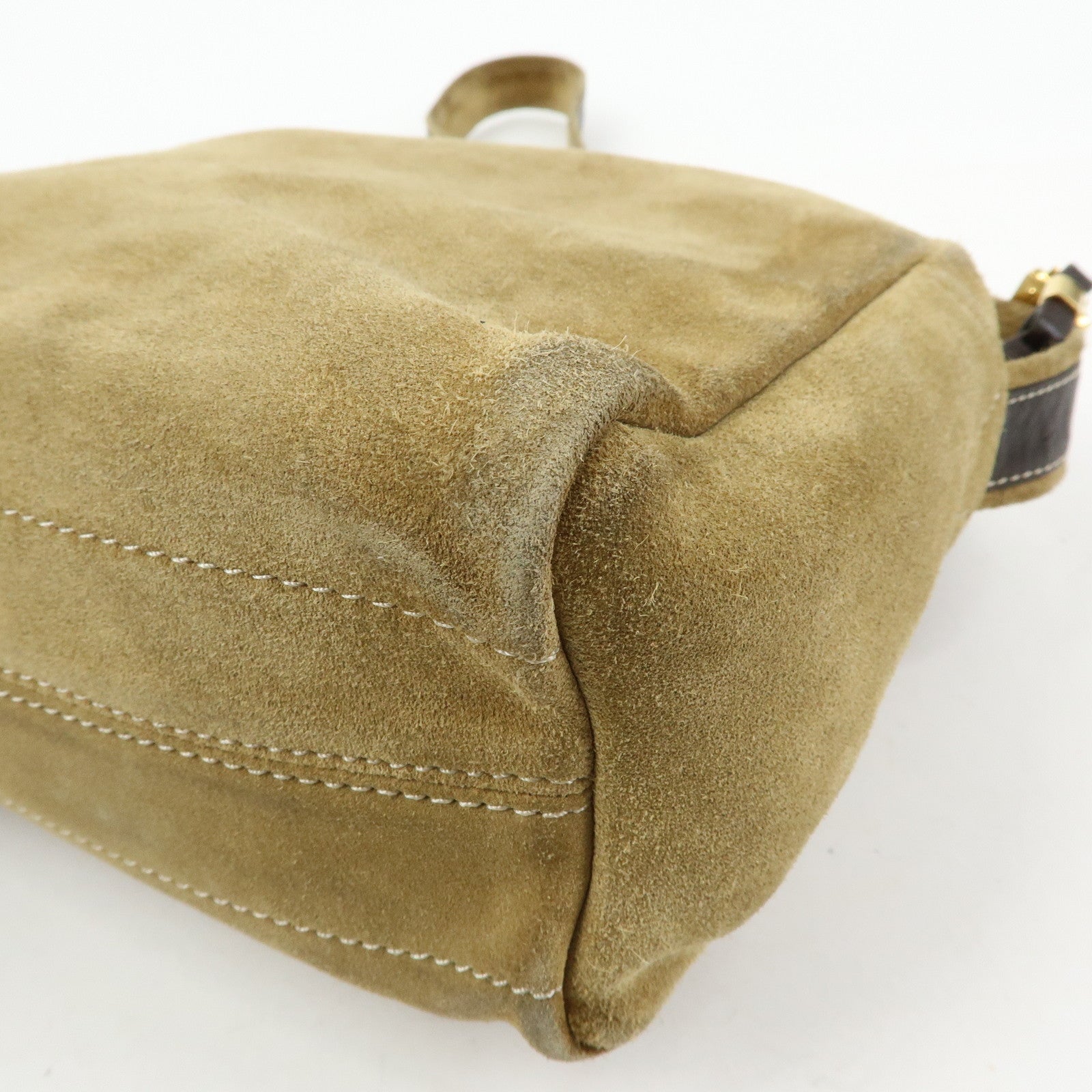 LOEWE Anagram Suede Leather Shoulder Bag Crossbody Bag Beige