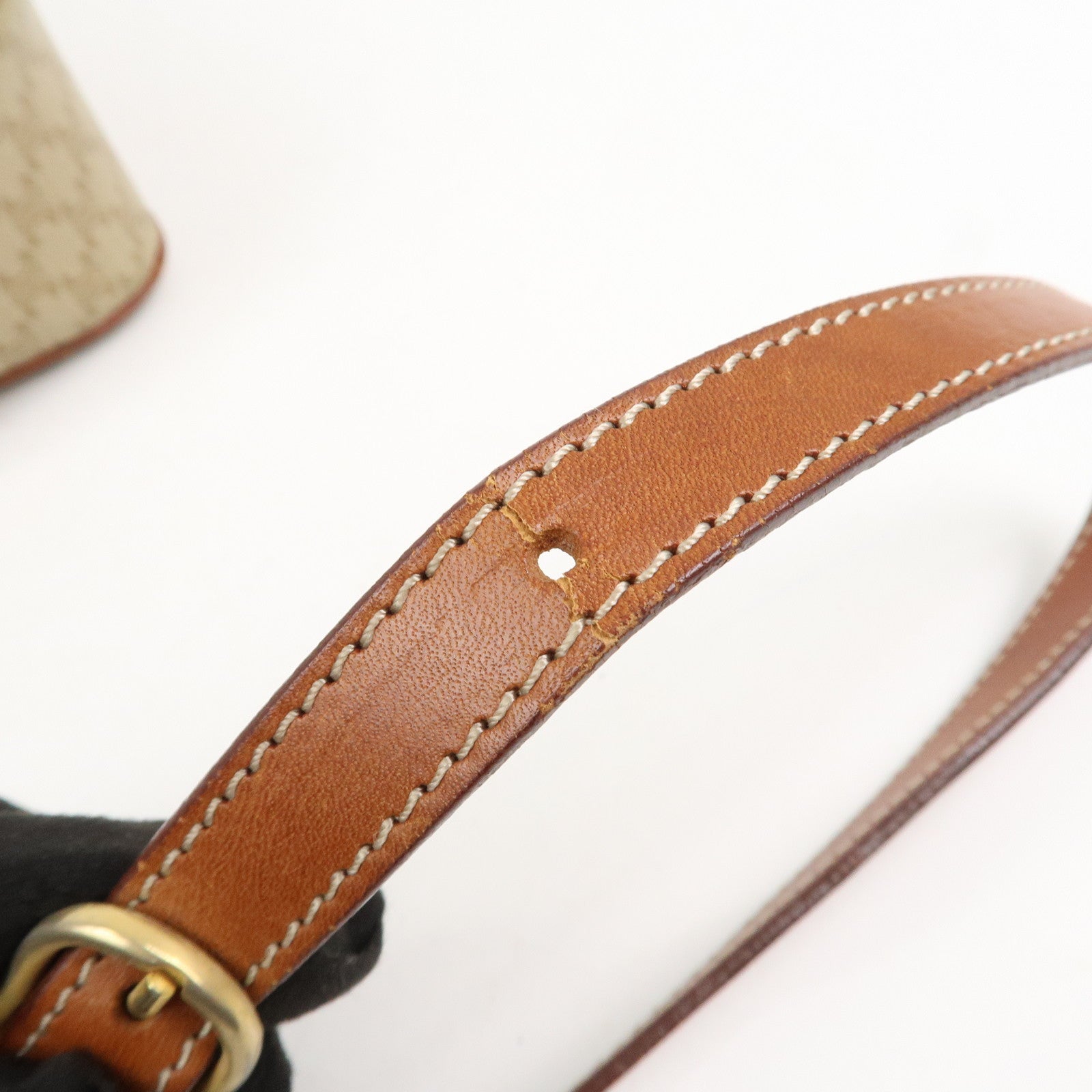 CELINE Macadam PVC Leather Shoulder Bag Beige Brown Gold HDW