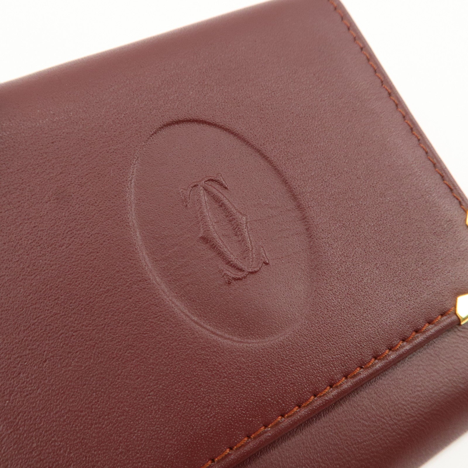 Cartier Must Line Leather Coin Case Bordeaux