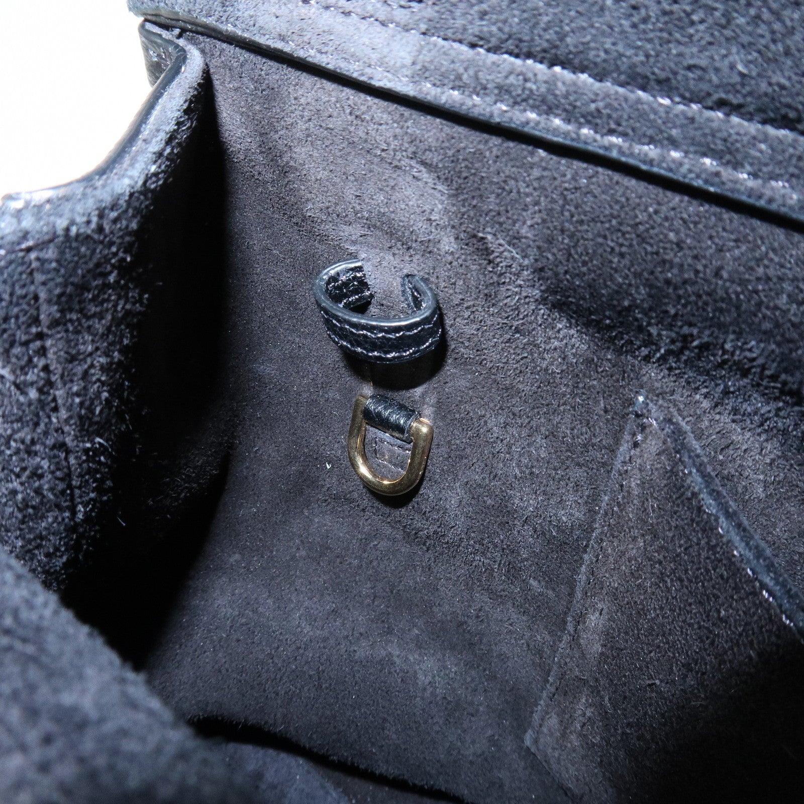 CELINE Calf Leather Boston Bag Hand Bag Black
