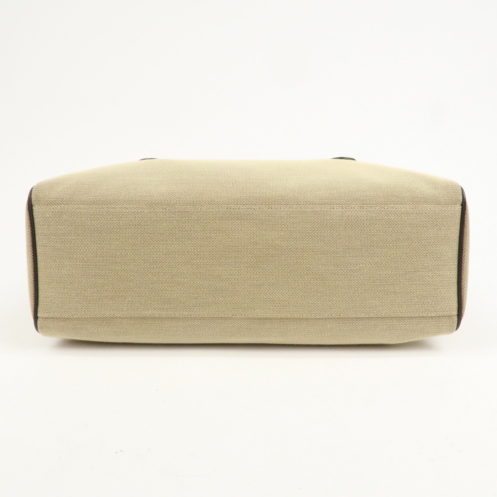 GUCCI Canvas Leather Boston Bag Hand Bag Beige Brown 257288