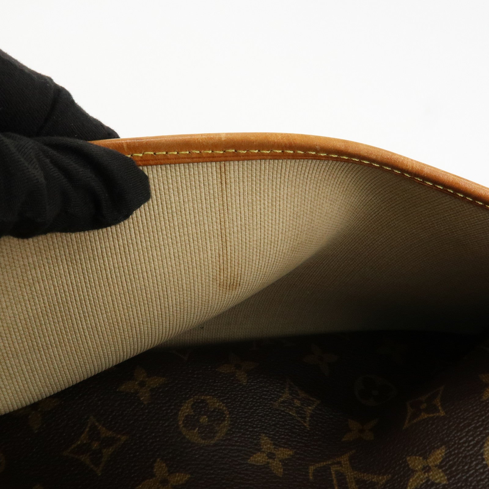 Louis Vuitton Leather Canvas Monogram Deauville Hand Bag M47270 Used