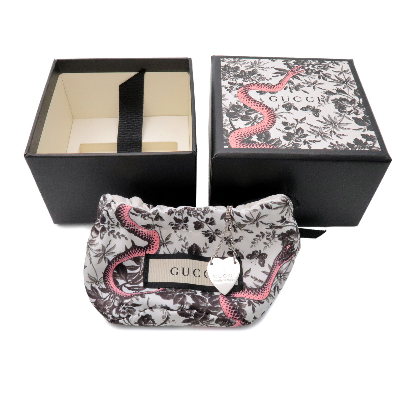 GUCCI Heart Plate Necklace SV925 Silver 223512