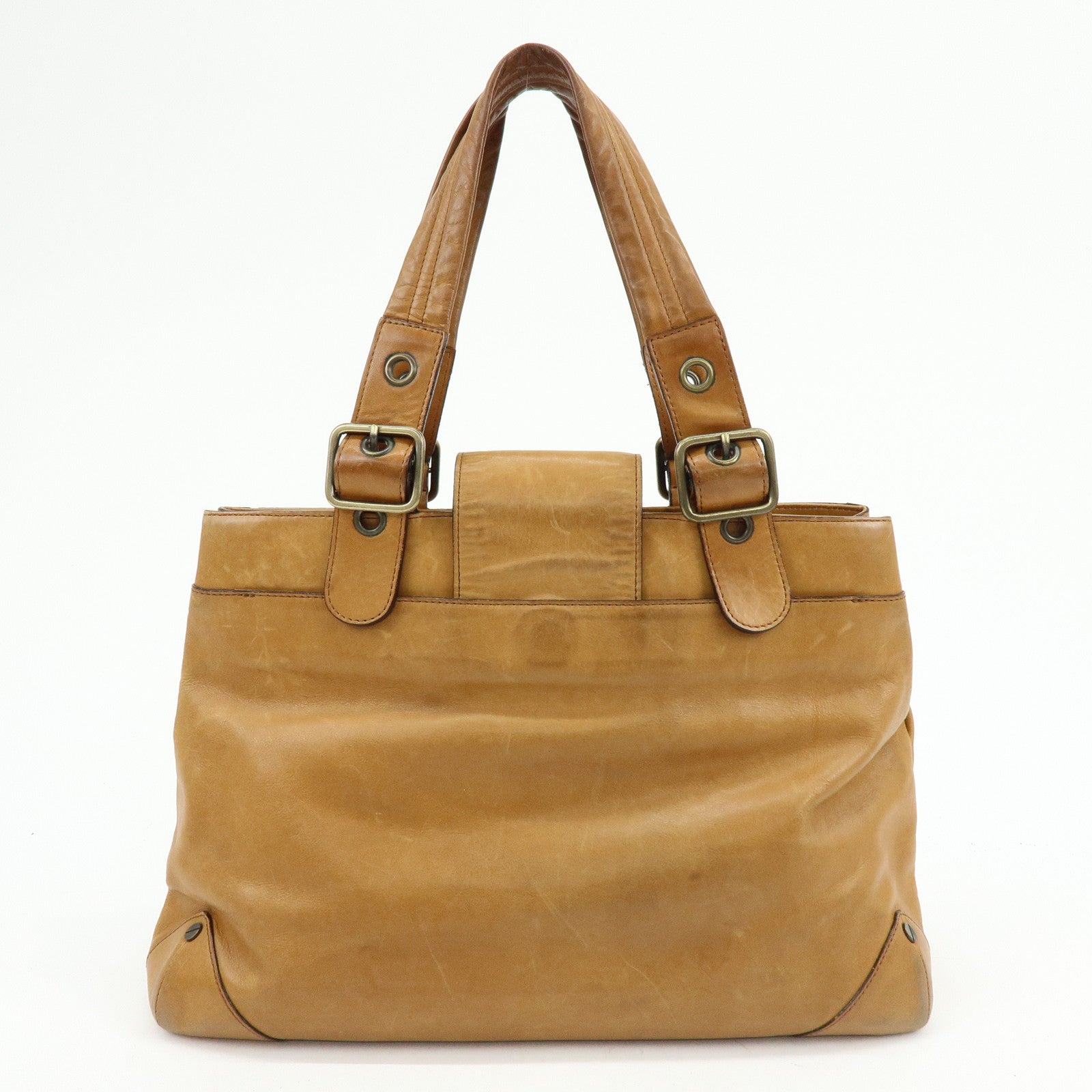 Chloe Maroquinerie Leather Tote Bag Shoulder Bag Hand Bag Brown