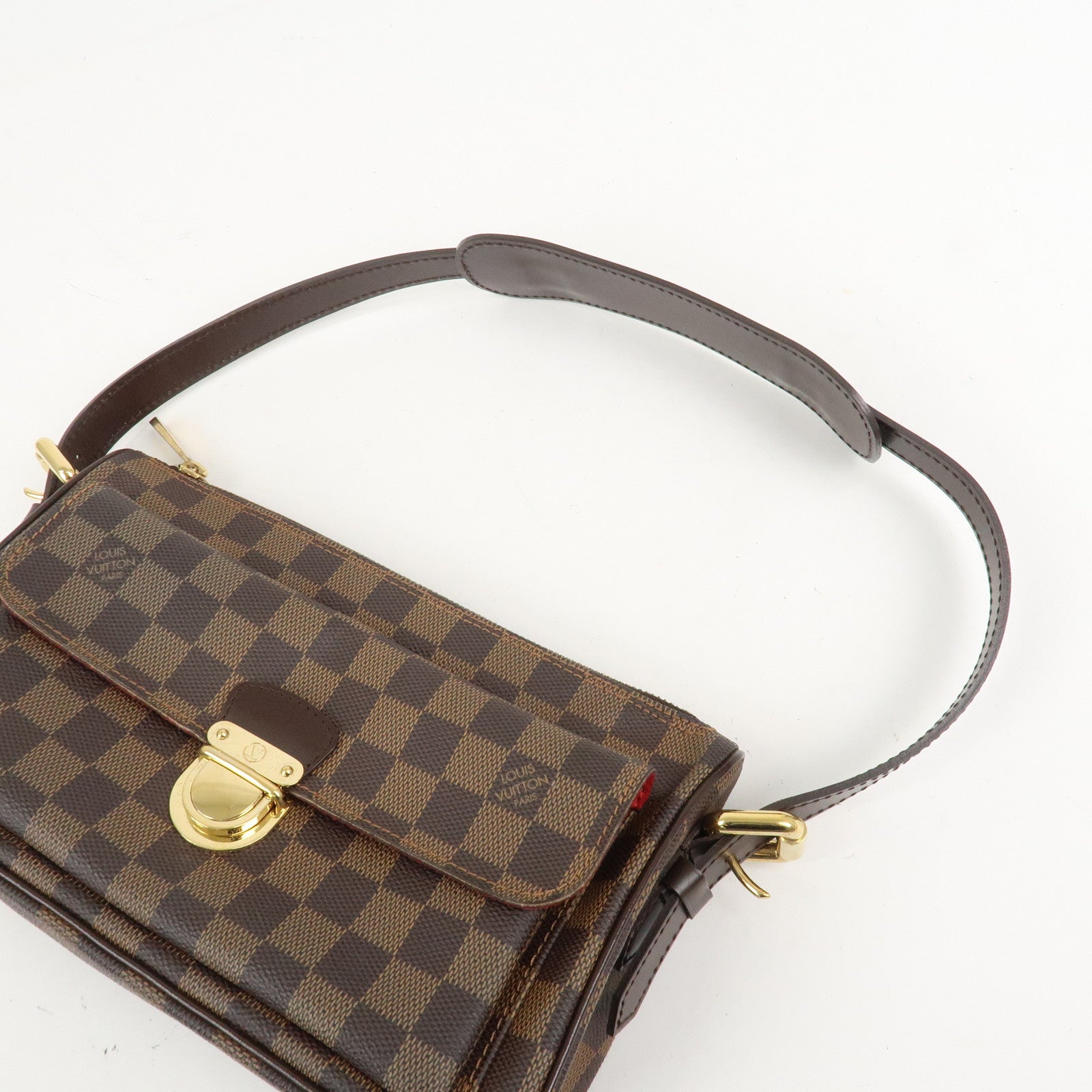 Louis Vuitton Damier Leather Canvas Ravello GM Shoulder Bag N60006
