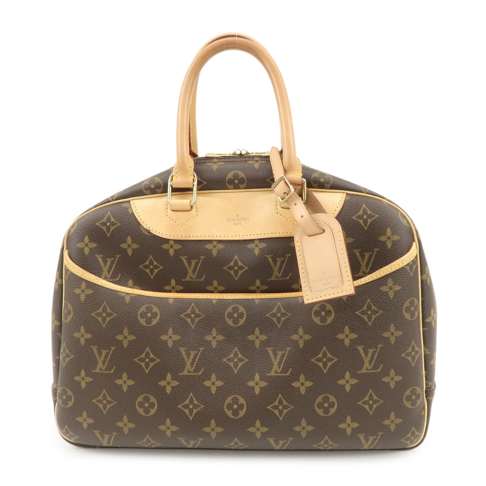 Louis Vuitton Monogram Deauville Hand Bag Brown M47270 Used