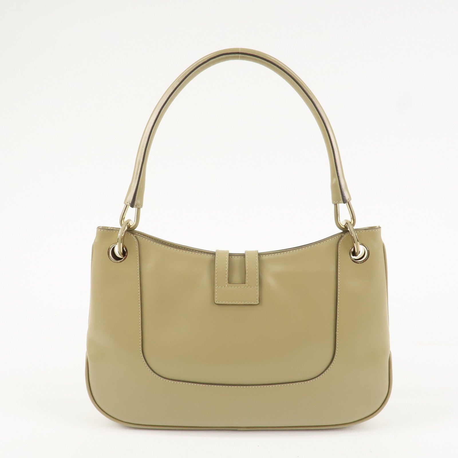 GUCCI Leather Shoulder Bag Hand Bag Beige 001.4150.002058 Used