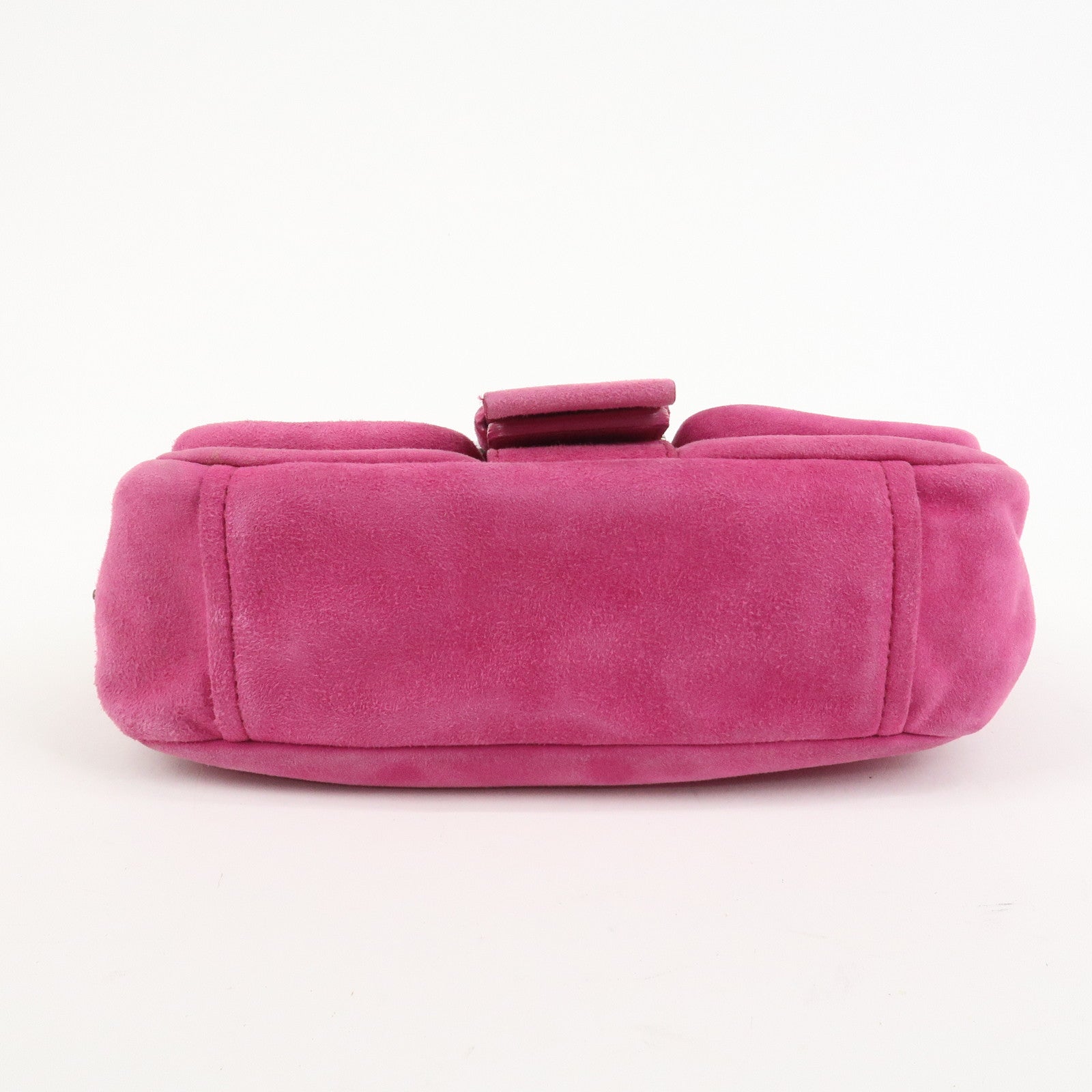 PRADA Triangle Logo Suede Shoulder Bag Hand Bag Pink BR2635