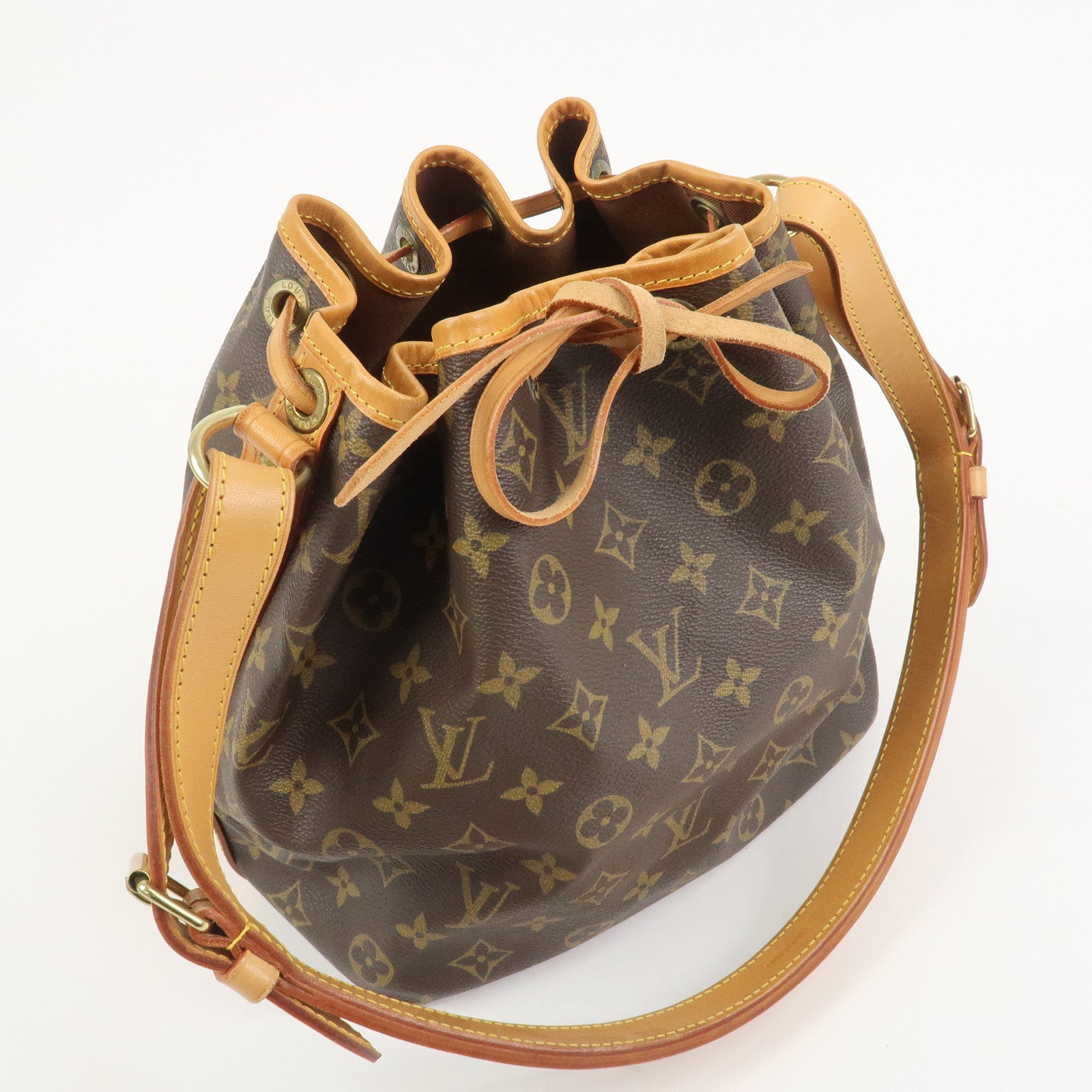Louis Vuitton Monogram Petit Noe Shoulder Bag Brown M42226