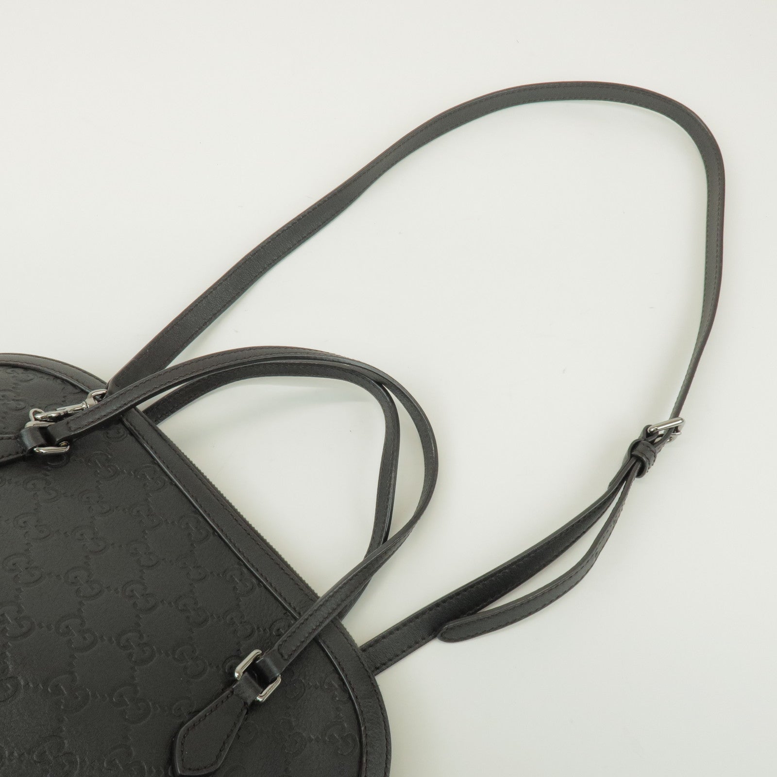 GUCCI Guccissima Leather 2Way Bag Hand Shoulder Bag Black 420023