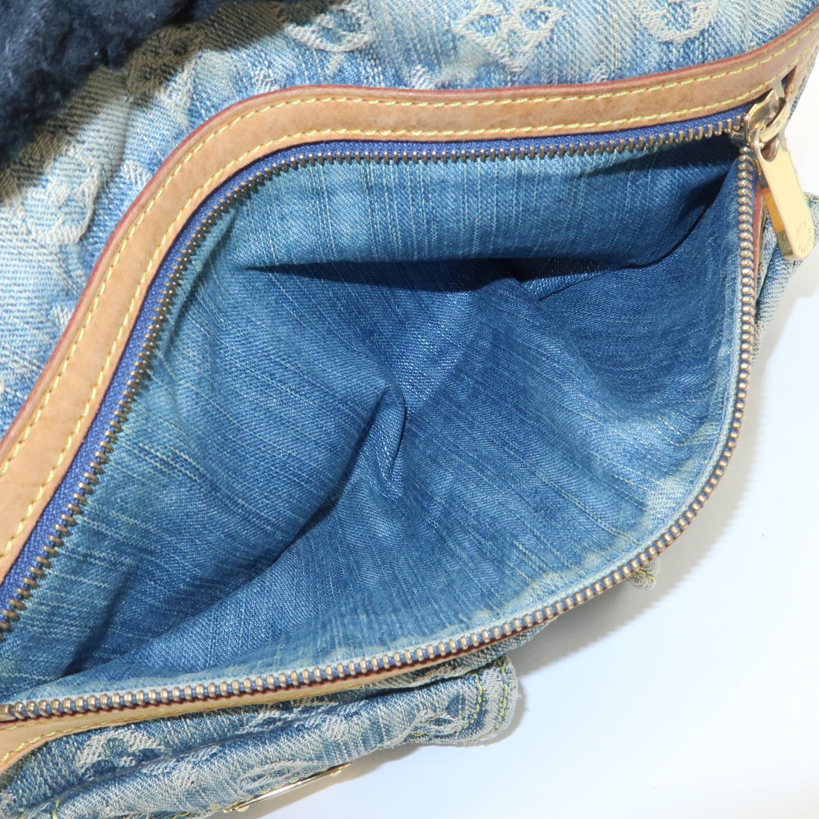 Louis Vuitton Monogram Denim Baggy PM 2Way Bag Shoulder Bag M95049 Used