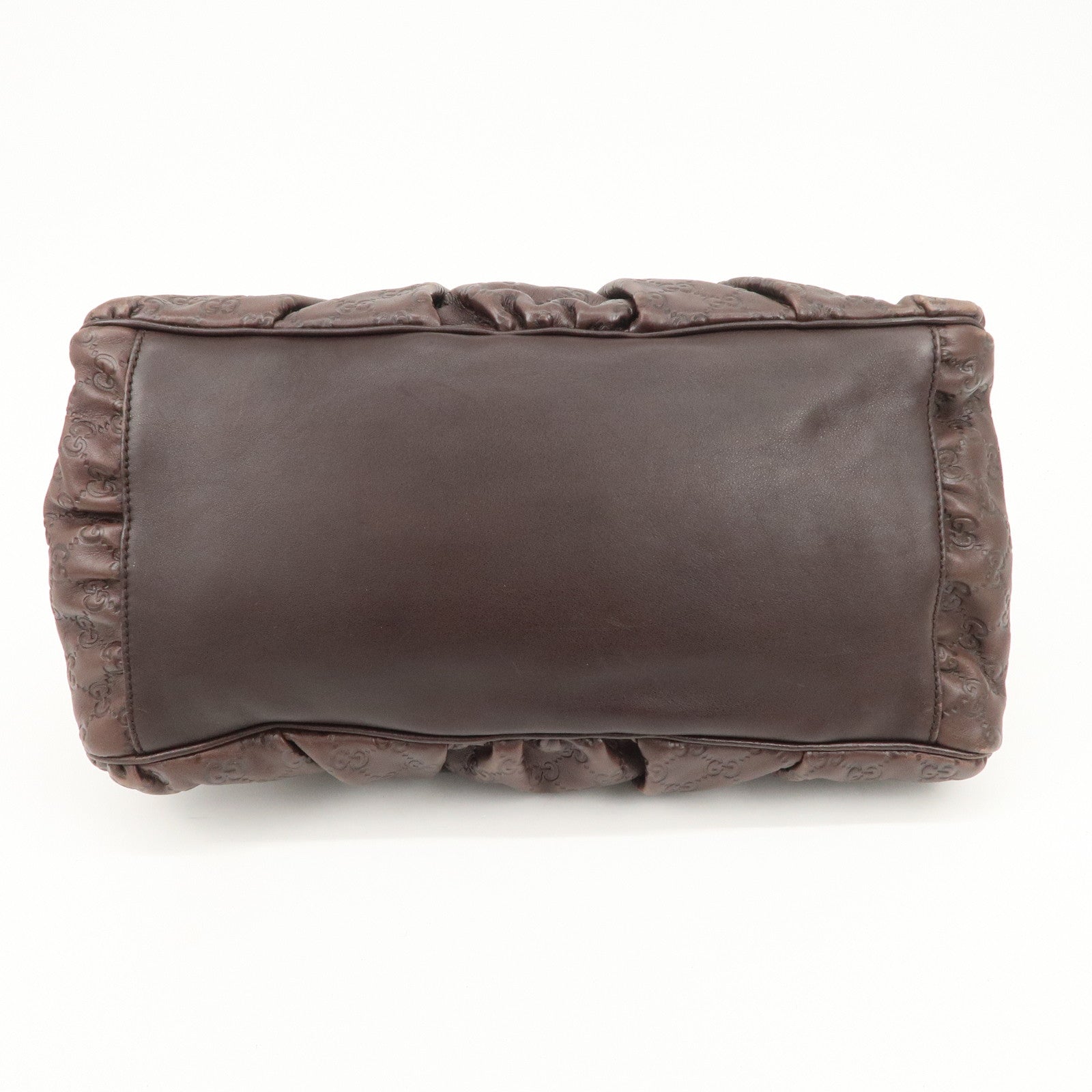 GUCCI Guccissima Histoire Leather Tote Bag Dark Brown 197019 Used