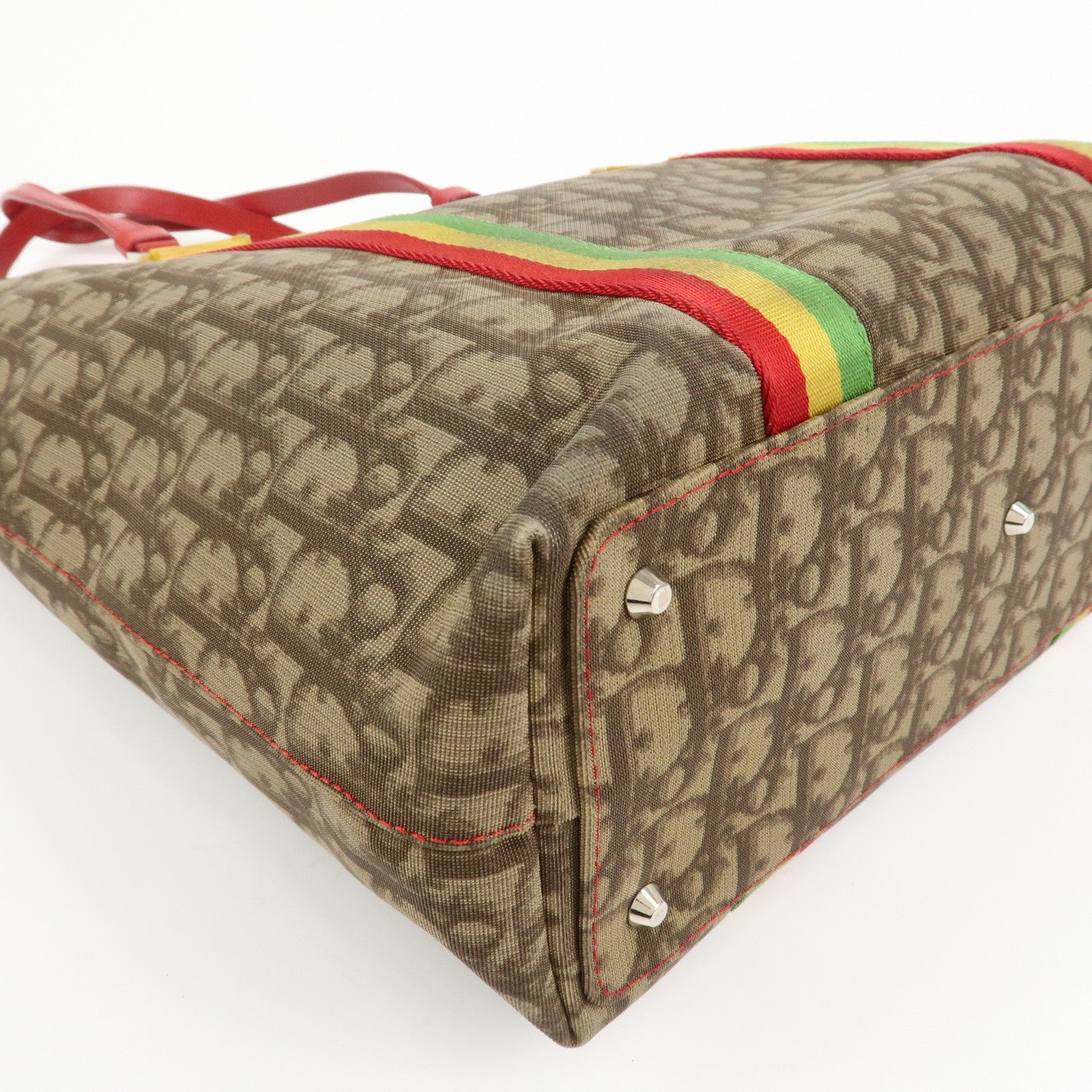 Christian Dior Rasta Trotter Canvas Leather Tote Bag Shoulder Bag