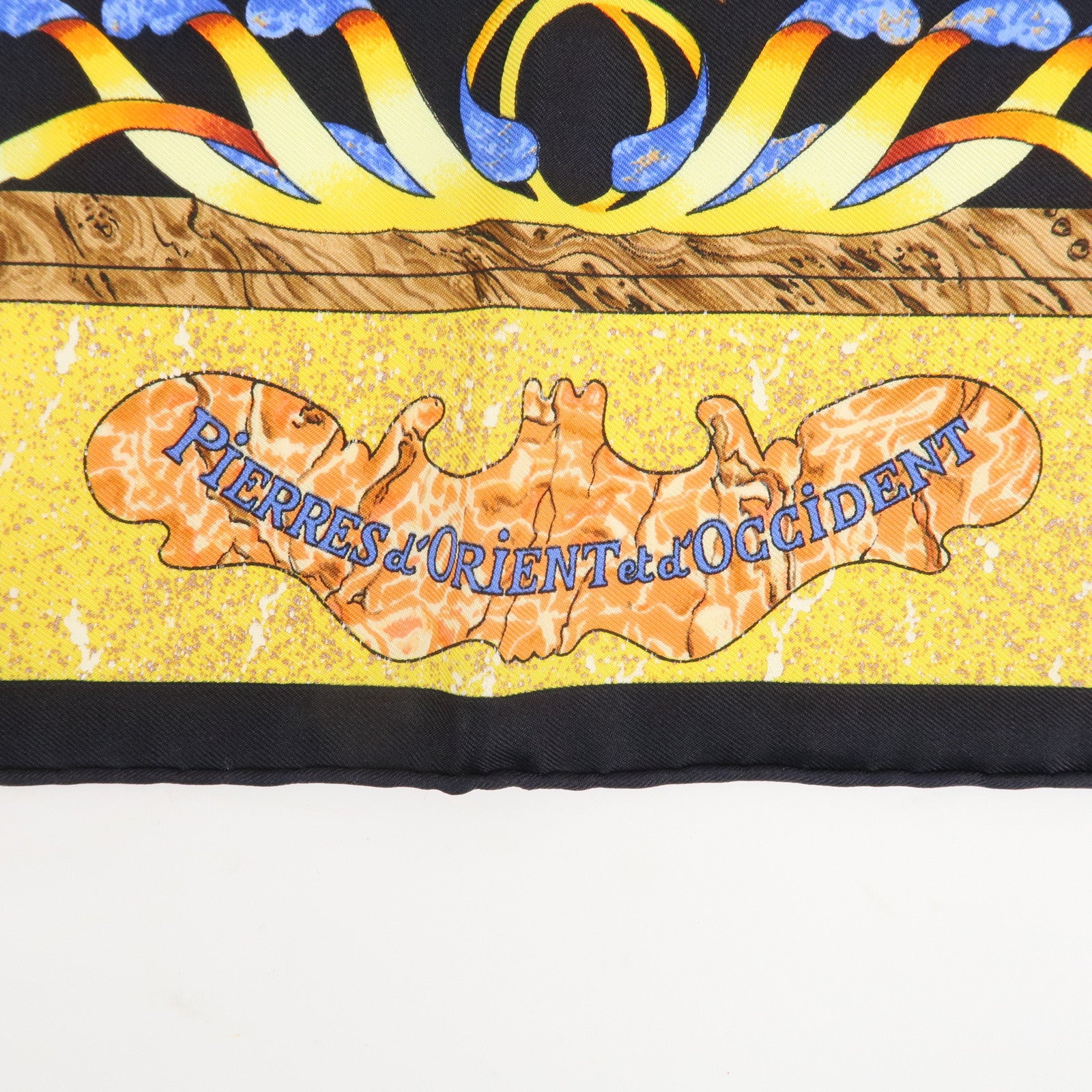 HERMES Carre 90 Silk 100% Scarf PIERRES D' ORIENT ET D' OCCIDENT Used