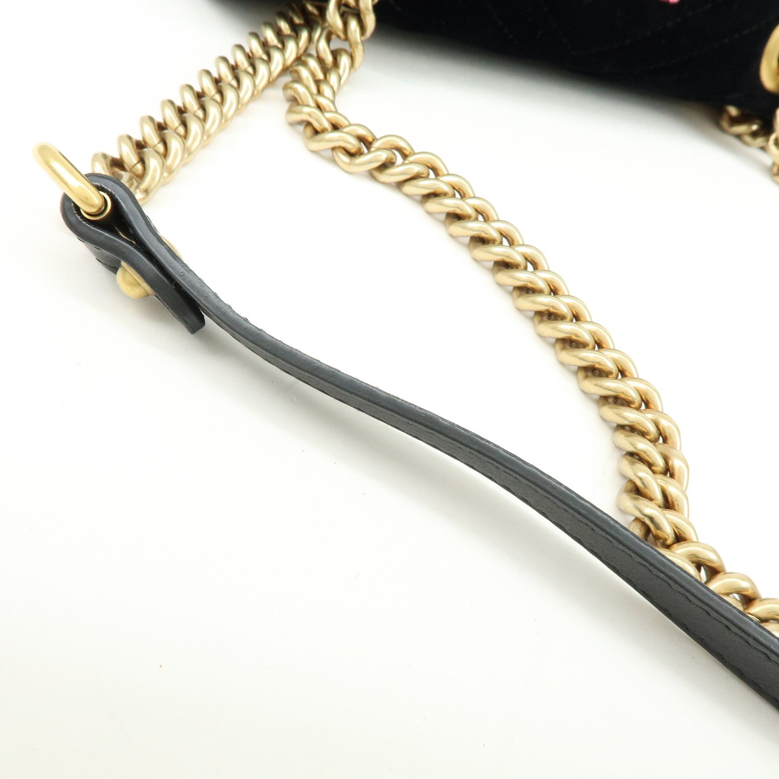 GUCCI GG Marmont Small Velvet Chain Shoulder Bag Black 446744