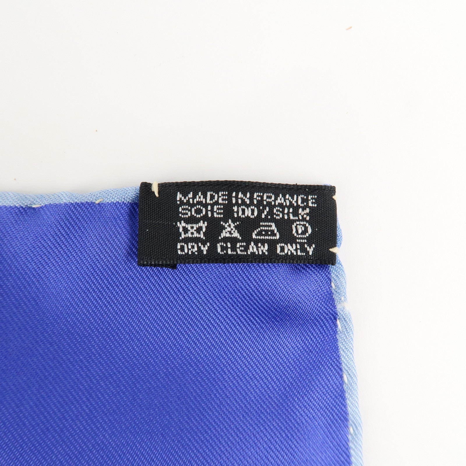 HERMES Carre 90 Silk 100% Scarf MEDITERRANEE Blue Used