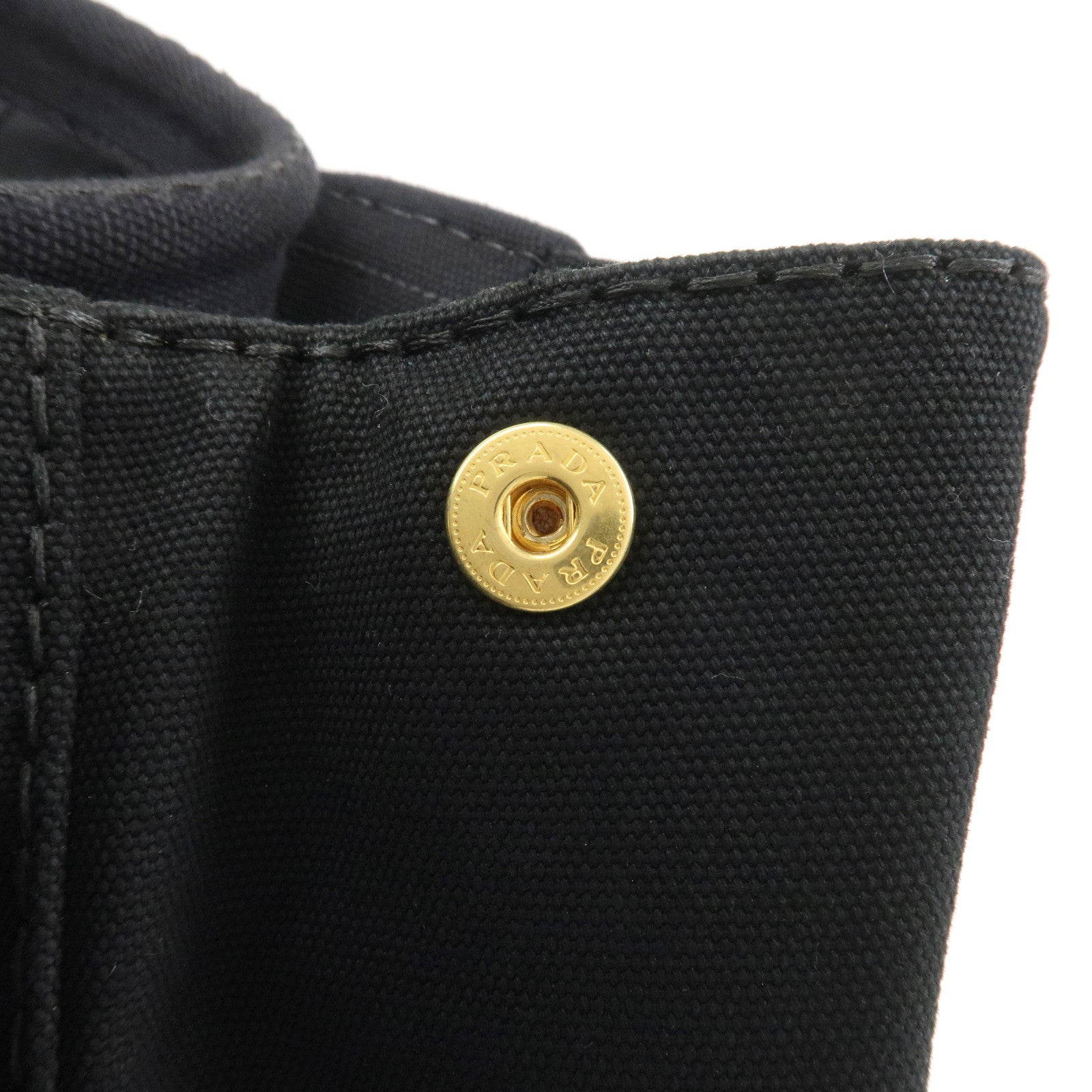 PRADA Logo Canapa Canvas Denim Tote Bag Hand Bag B1877B