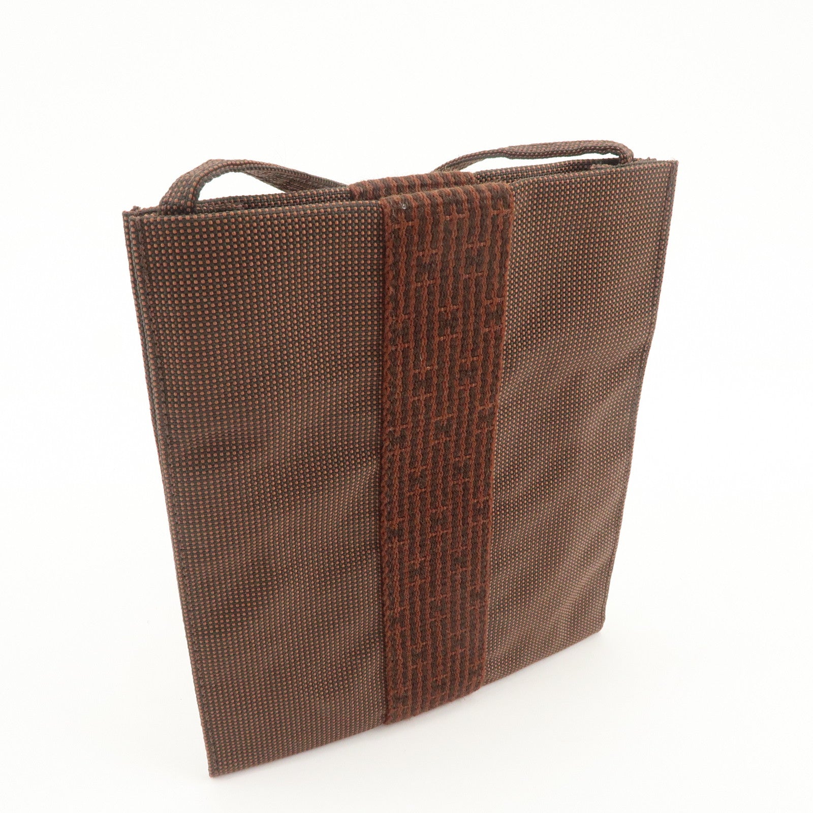 HERMES Herline Herbag Canvas Shoulder Bag Crossbody Bag Brown