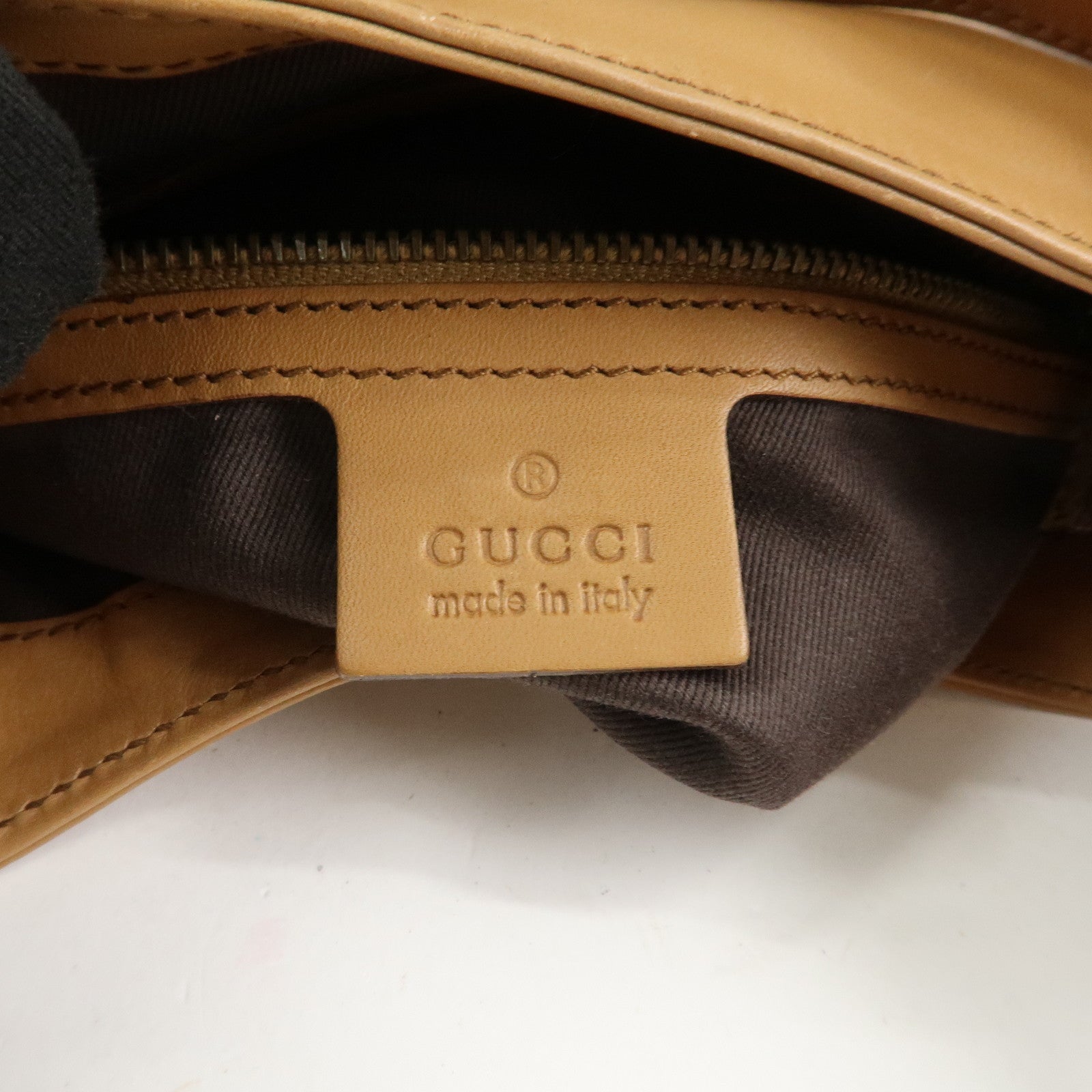 GUCCI New Jackie Leather Shoulder Bag Hand Bag Brown120885
